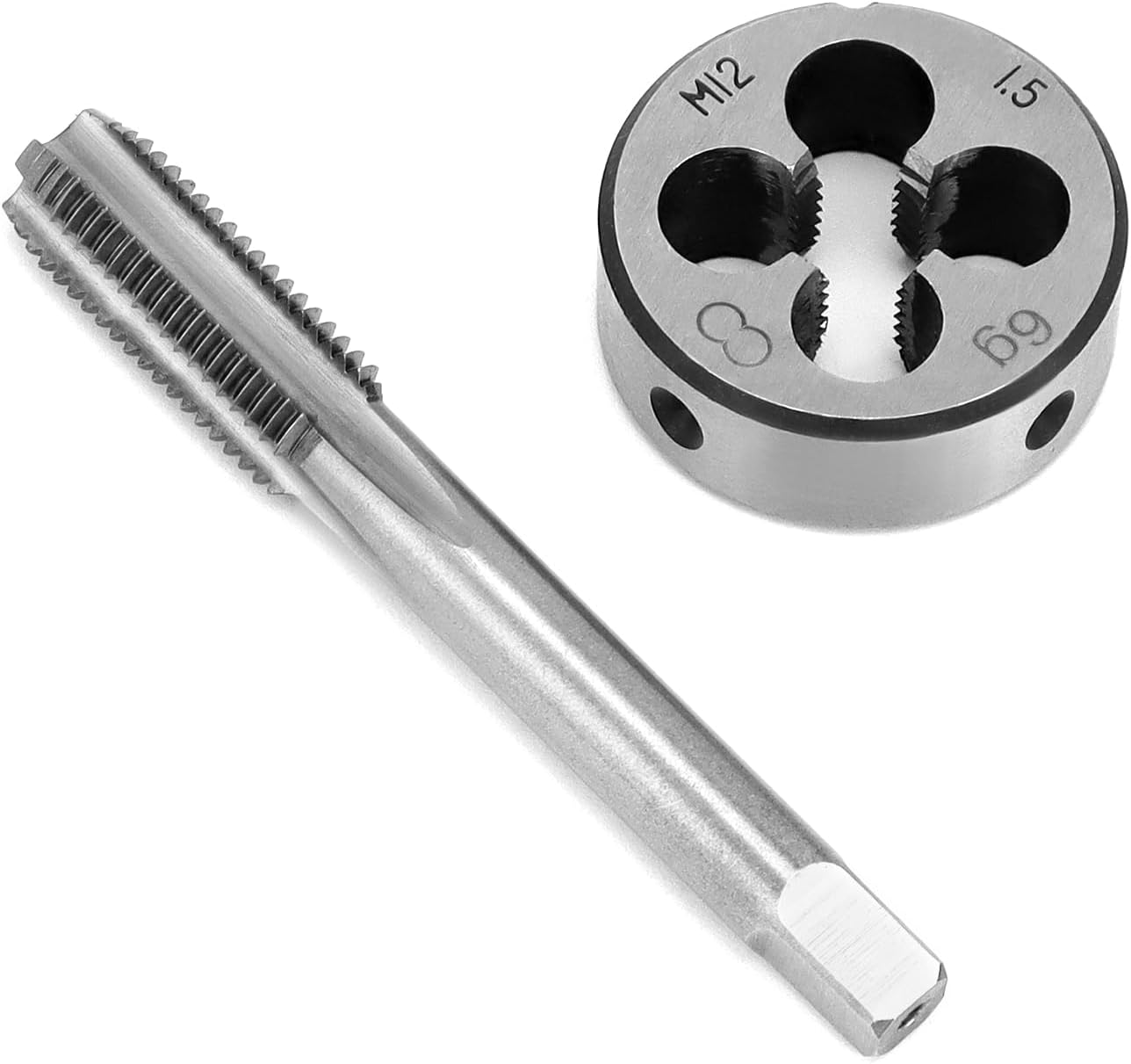 Gewindebohrer- Und Schneideisen-set M12x1,5 Mm. Einfaches Und Schnelles Schneiden, Geringer Widerstand, Große Spanabfuhr, Robust Und Widerstandsfähig Gegen Beschädigungen.