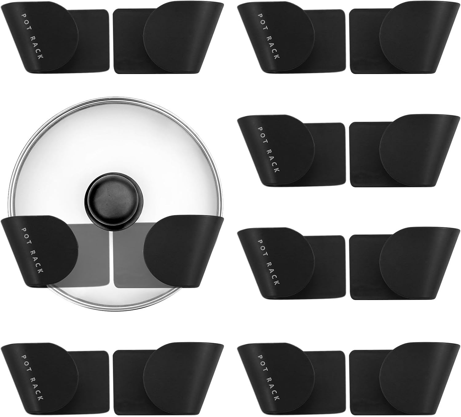 Set Mit 7 Paar Verstellbaren Deckelhaltern Für Schranktüren, Verstellbarer Topfdeckel-organizer