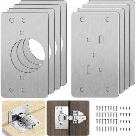 Set Réparation Charnière Für Einrichtung Aus Stahl Inoxydable – 8 Platten Und 48 Schraube – Installation Einfach Für