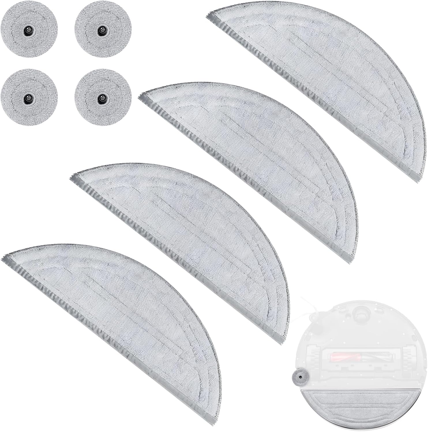 Set Von 4 Serpillères Ersatz Für Roborock Saros 10 Roboter, Zubehör Ersatz Réutilisables (4 Tücher U – Neu