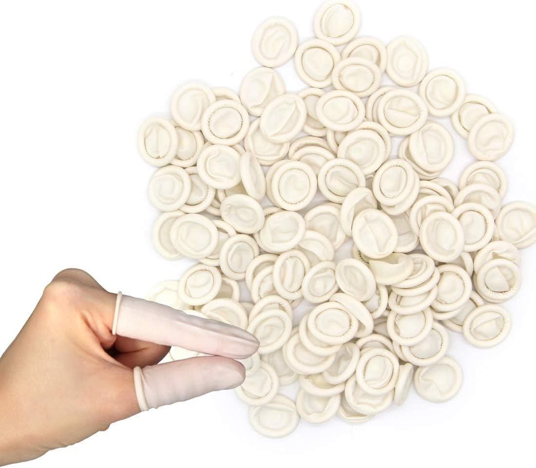 100pcs Doigtiers Aus Latex, Doigtiers Aus Latex, Doigts Schutz Imperméables Bout Doigts, Doigts Schu – Neu