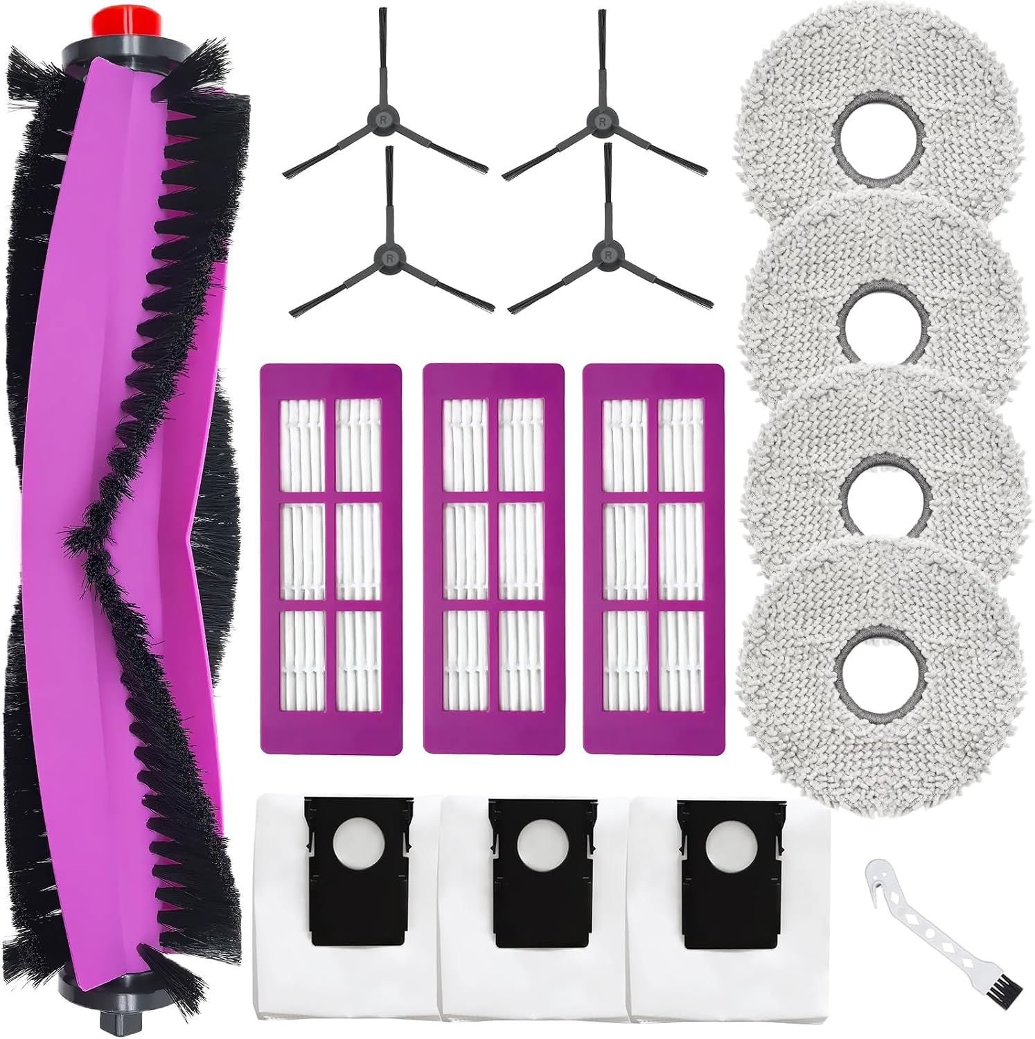 Zubehör Für Eureka J15 Pro Ultra Roboter Staubsauger Stück Ersatz, Bürsten Zu Walze + 4 Chiffon + 3 Beutel Zu Staub