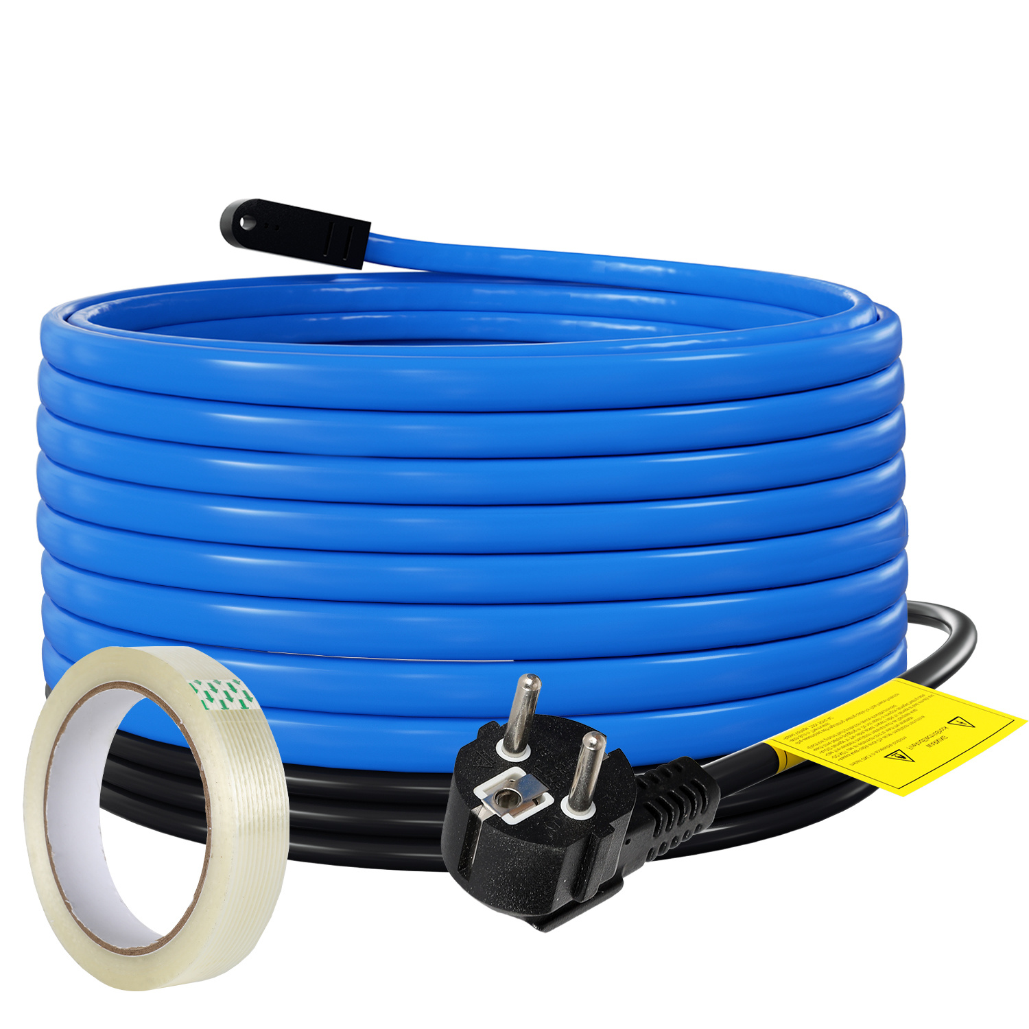 Jiubiaz 8m 136w Frostschutz Heizkabel Mit Thermostat Rohrheizkabel Heizleitung Für Wasserleitung Wasserdicht Rohrleitungen Inkl. 10m Klebeband Ip68
