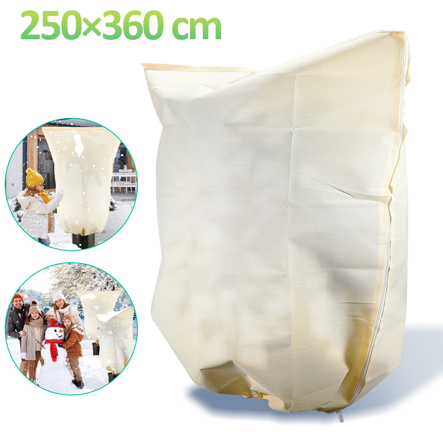 Jiubiaz Pflanzen Winterschutz 250x360cm 100g/m2 Dickes Material Reißfest Waschbar Pflanzen Überwinterungszelt Wintervlies - 2er