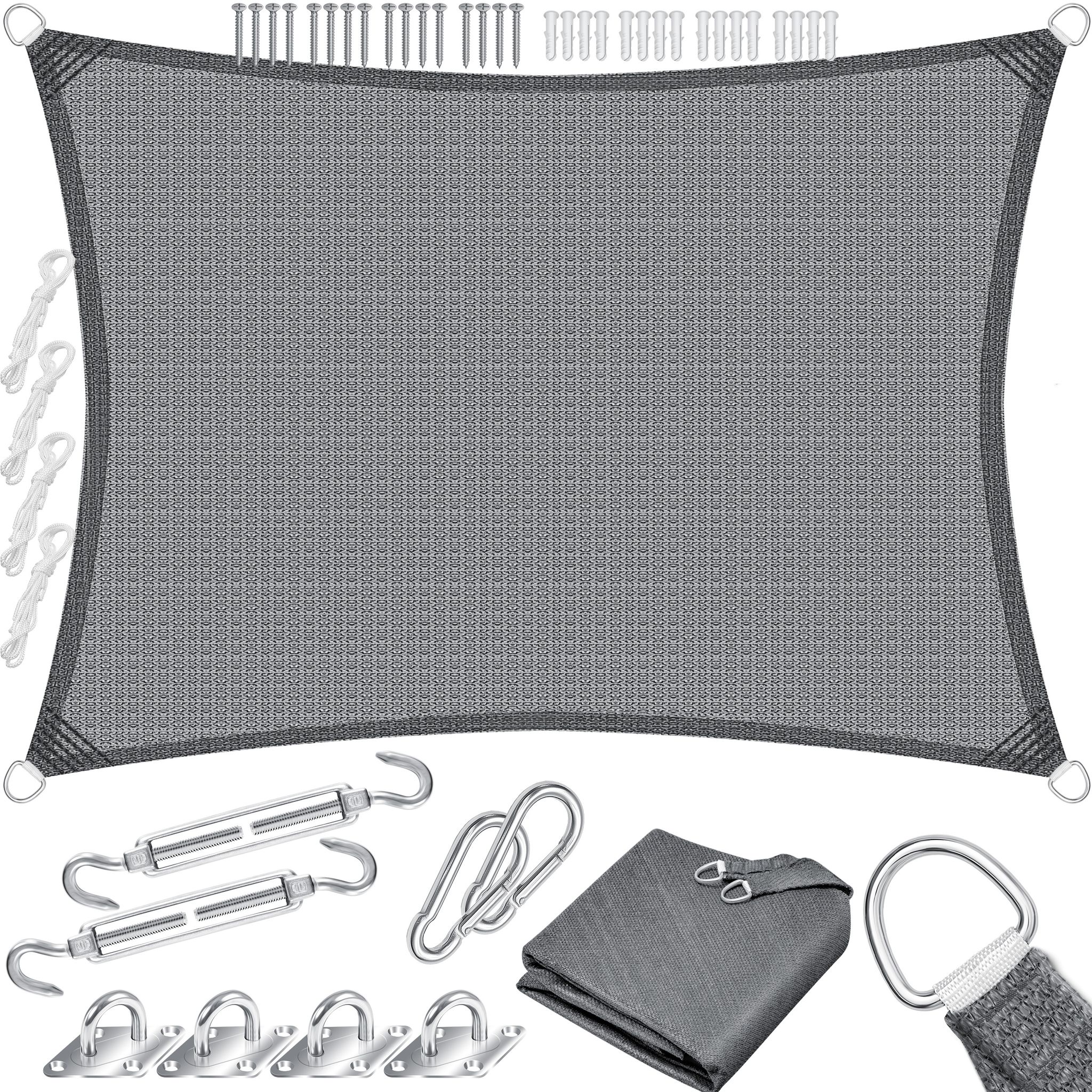 Kesser® Sonnensegel Hdpe, Wasser- & Windabweisend - 2 X 3 M, Rechteck, Grau