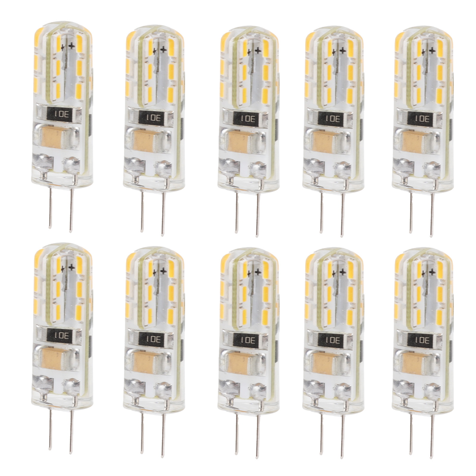 G4 Led-doppelsockellampe, 1,5 W Ac110 V 110 Lm, Silikonbeleuchtung Für Hof Und Garten, Weiß 6000 K, 10er-packung.