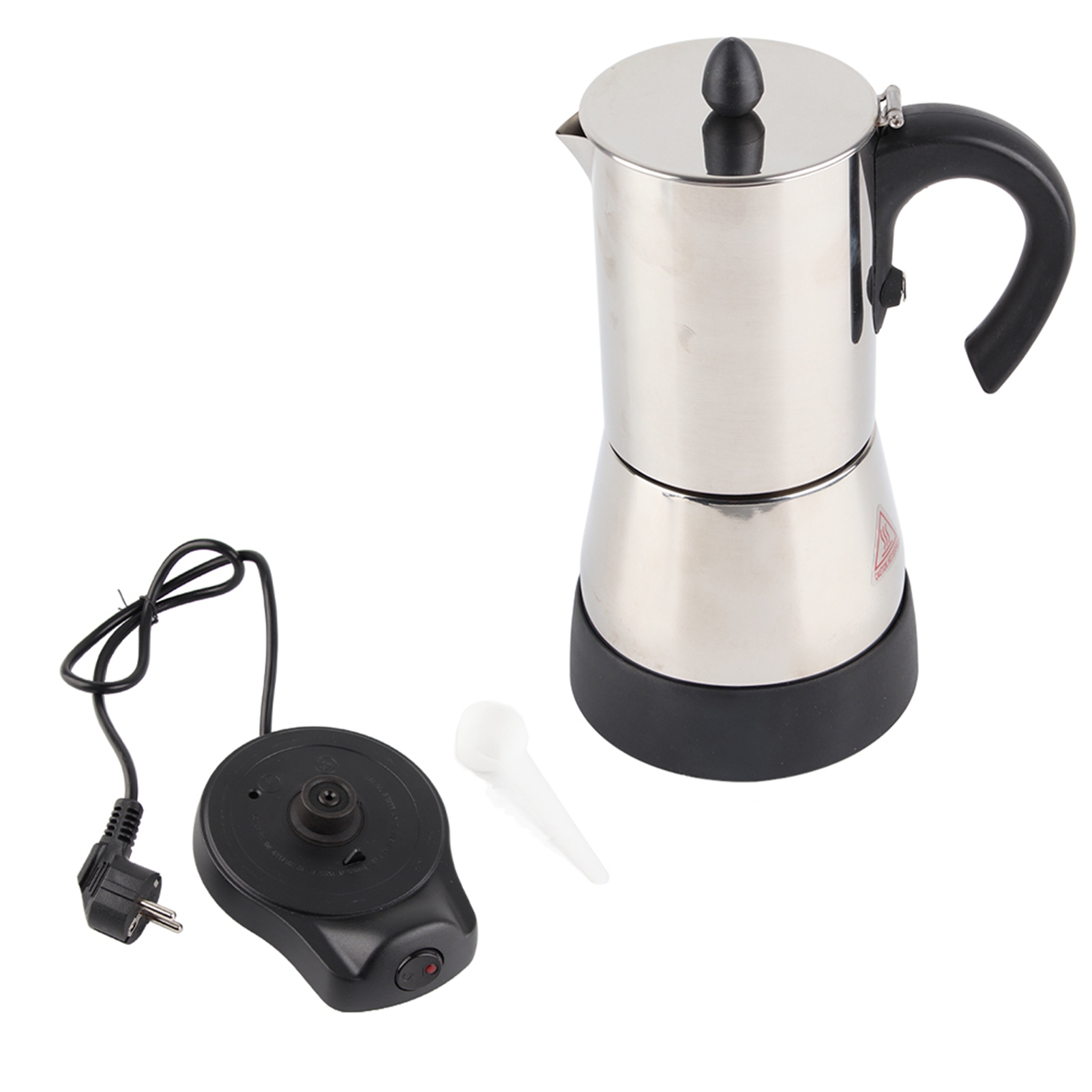 Elektrische Espressokanne Und Mokkakanne Aus Edelstahl, 300 Ml
