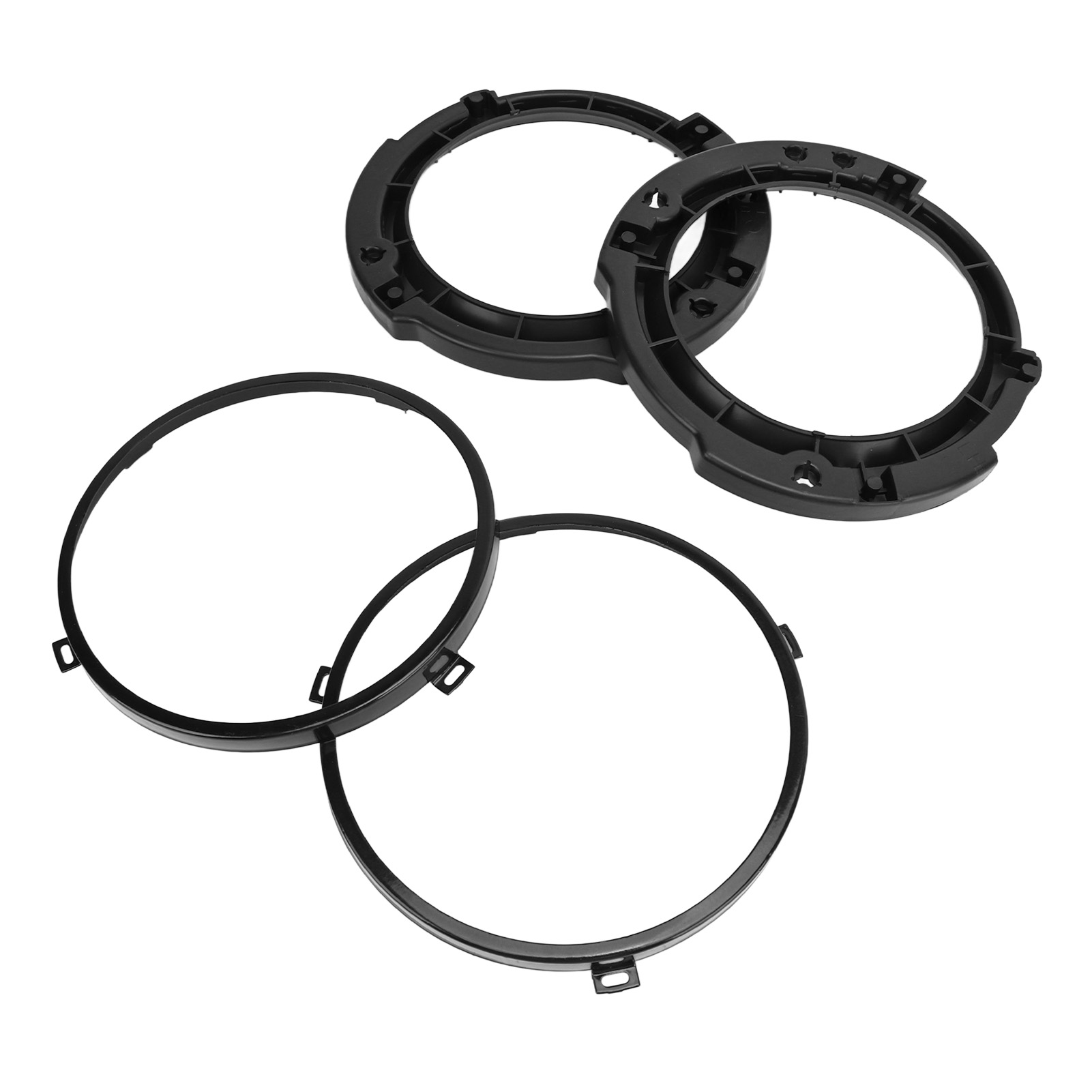 Satz Runder 7-zoll-befestigungsringe Für Jeep Wrangler Jk 2007-2017 Scheinwerfer, Mit Schwarzer Metallhalterung