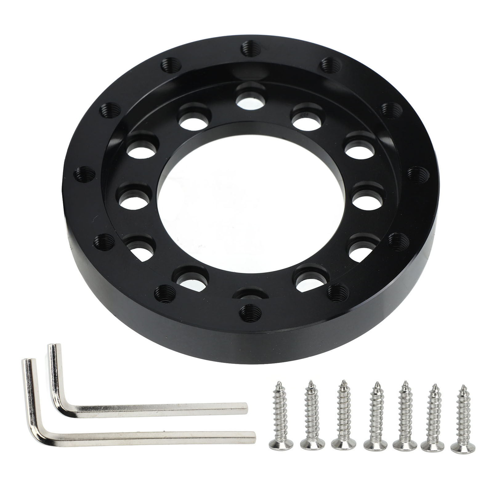 Schwarze Cnc-gefräste Lenkradadapterplatte Aus Aluminiumlegierung Für Logitech G25, G27, G29, G920 (13 Und 14 Zoll, 70 Mm/2,75 Zoll).