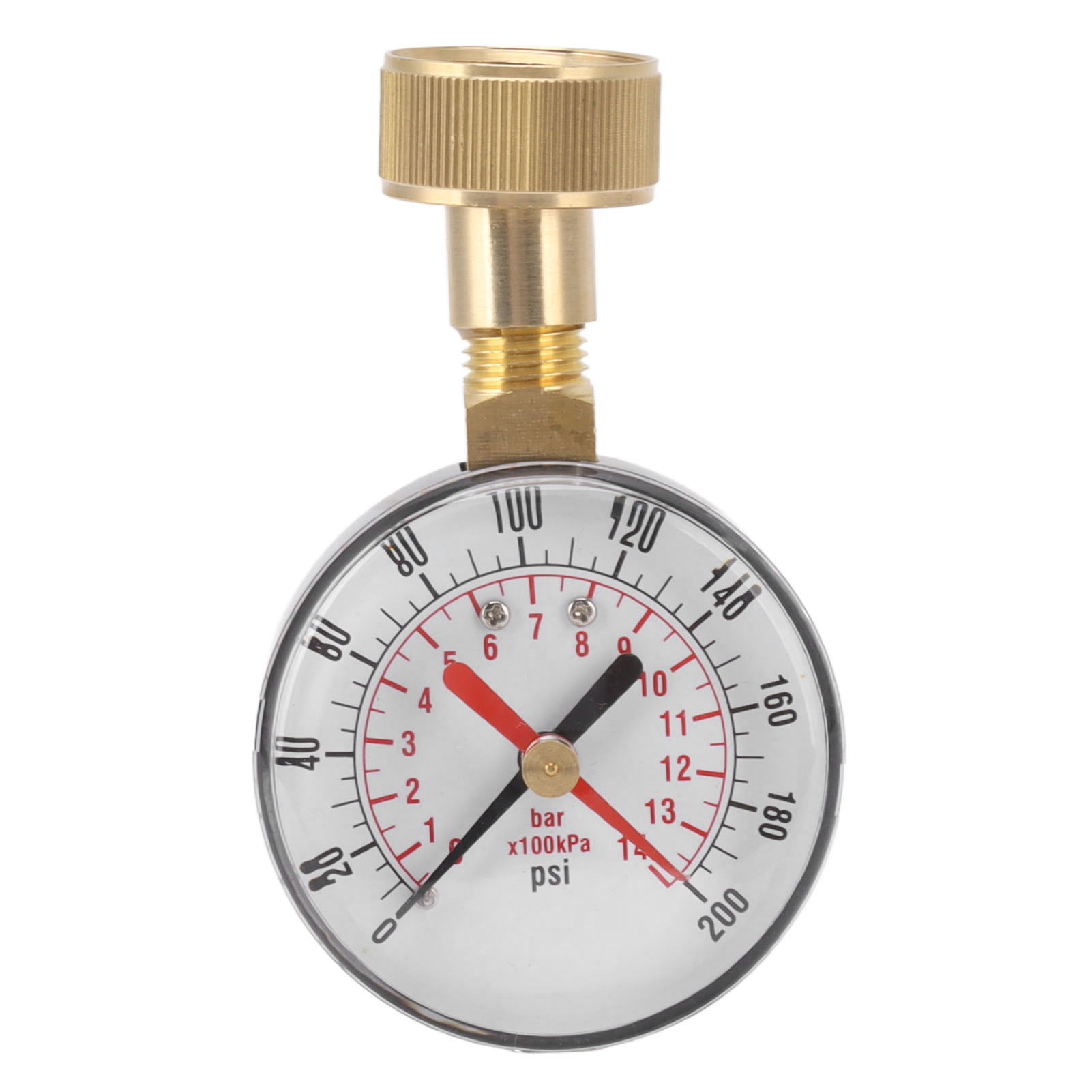 Manometer Aus Aluminiumlegierung Und Eisen, 0 Bis 200 Psi, Universaltest Mit 3/4"-innengewinde Für Ersatzschlauch