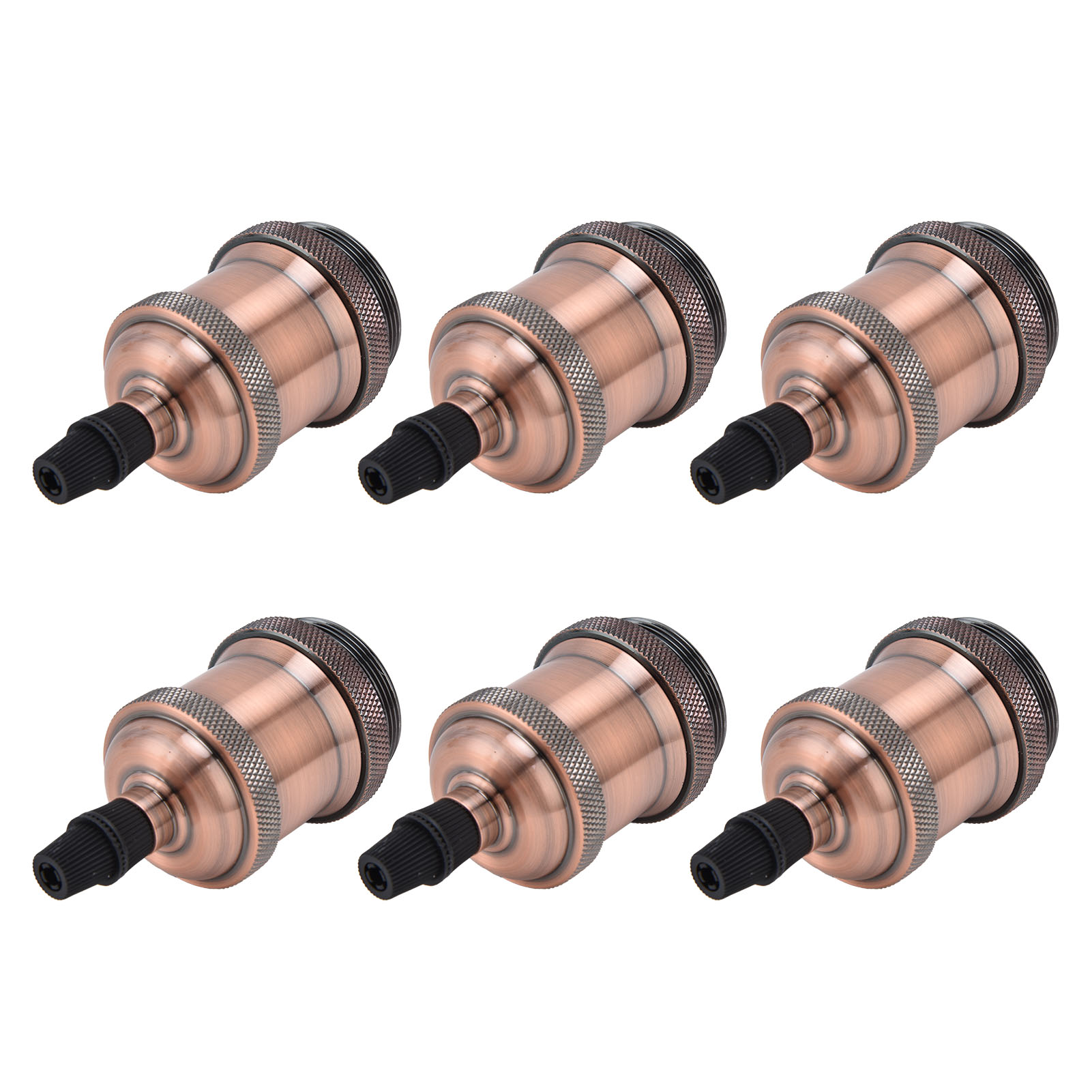 Metallfassung, 6er-set, E26/e27-schraubsockel, Zubehör Für Retro-beleuchtung Mit Aluminiumgehäuse, Rotbronze