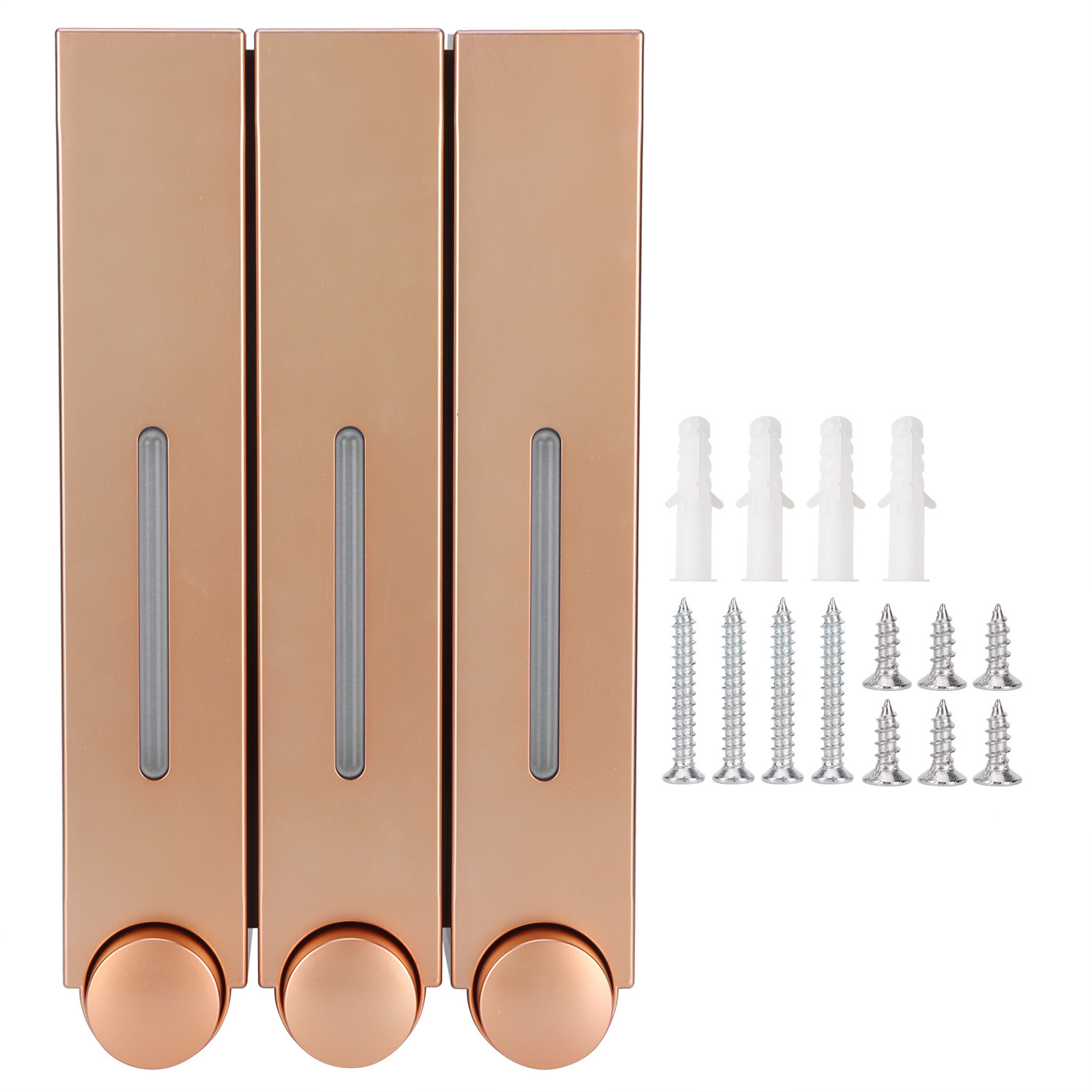 Wandmontierter Flüssigseifenspender, 3 X 420 Ml, Für Bad Und Küche, Goldfarben