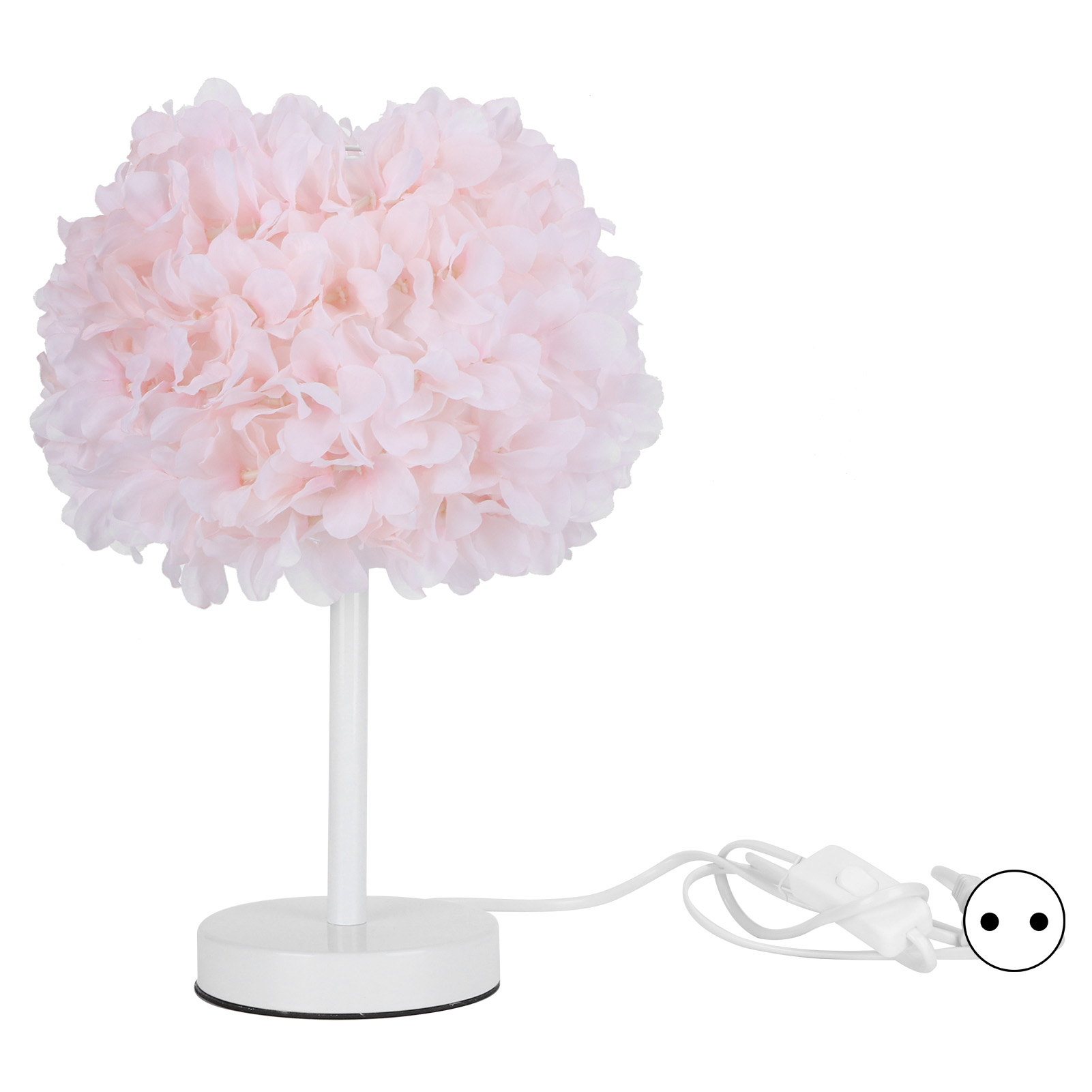 Tischleuchte Mit Blumenmuster, Schlafzimmer, Büro, Nachttisch, Deko-accessoire, Hellrosa, Europäischer Stecker 110–240 V