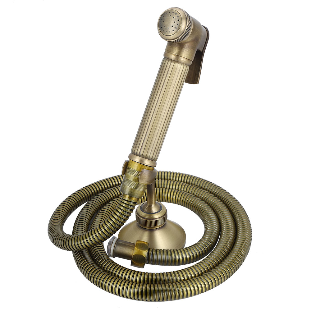 Vintage-toilettensitz Aus Kupfer, G1/2 Zoll, Bidet-sprühkopf Mit Schlauch, Festes Wc-set