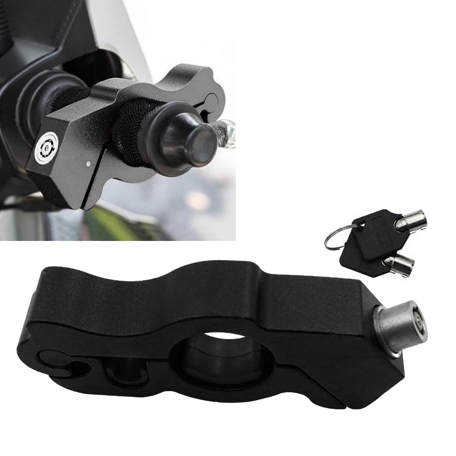 Motorrad-lenkerschloss, Aus Cnc-gefrästem Aluminium, Schwarz, Kompatibel Mit Offroad-motorrädern, Mopeds, Rollern Und Quads.