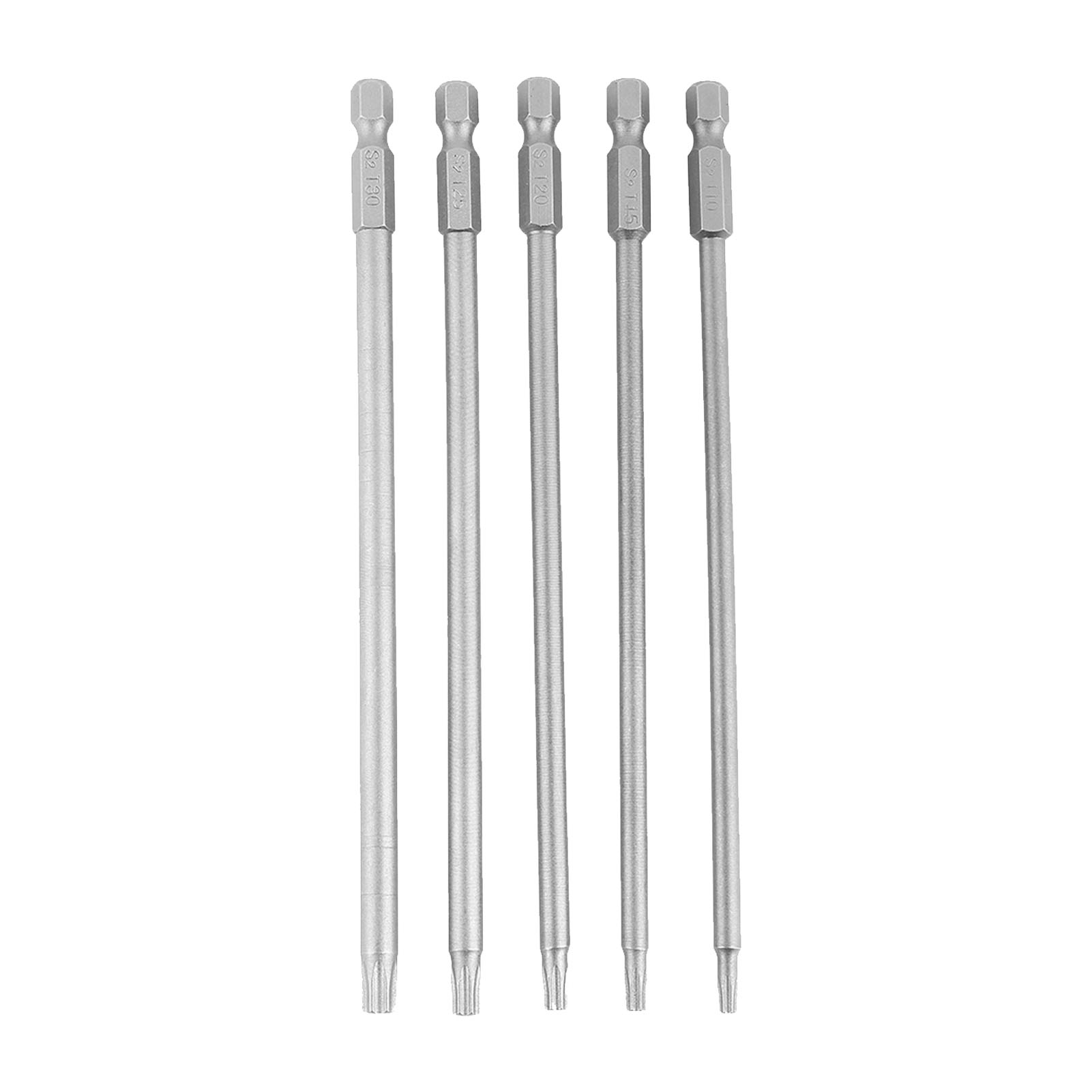 Set Mit 5 Bst Magnetischen Sicherheitsschraubendreherbits, 1/4"-sechskantschaft, 150 Mm, T10-t30