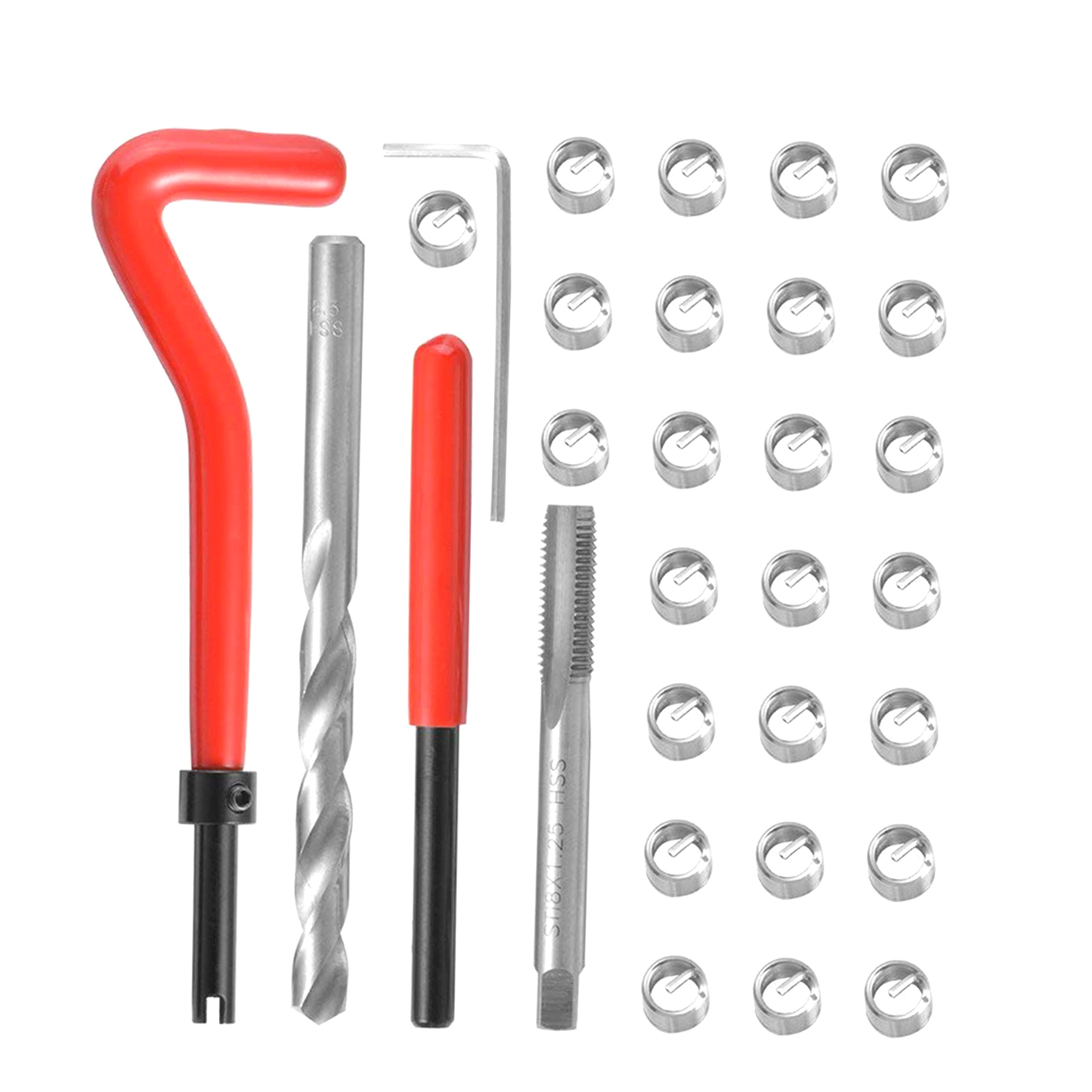Metrisches Gewindereparaturset, 30-teilig, M5 M6 M8 M10 M14, Helicoil Car Pro Coil Tool 1,25