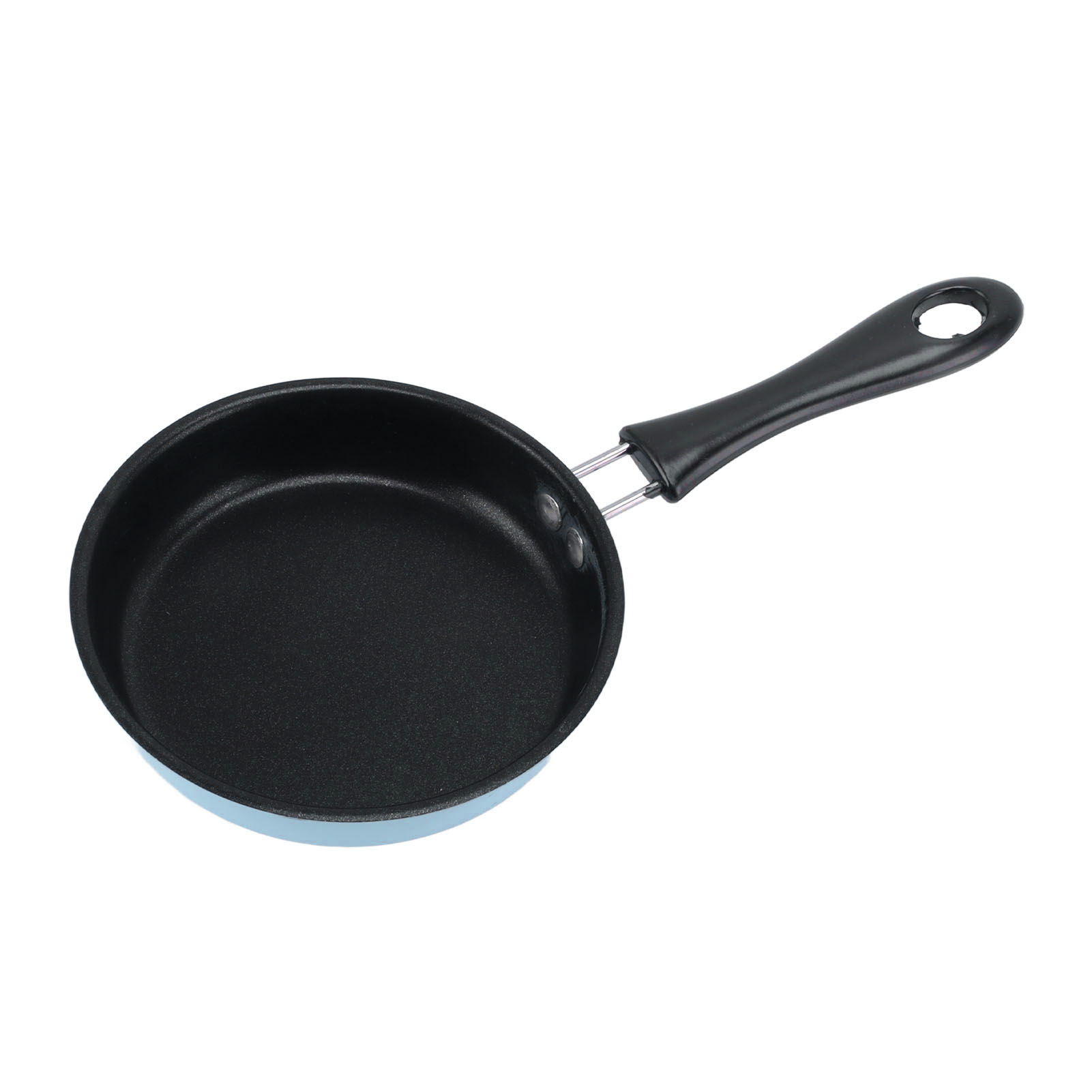 Mini-bratpfanne Aus Edelstahl, Runde, Induktionsgeeignete Frühstückspfanne, Kleine Eierpfanne Mit 12 Cm Langem Griff, Blau