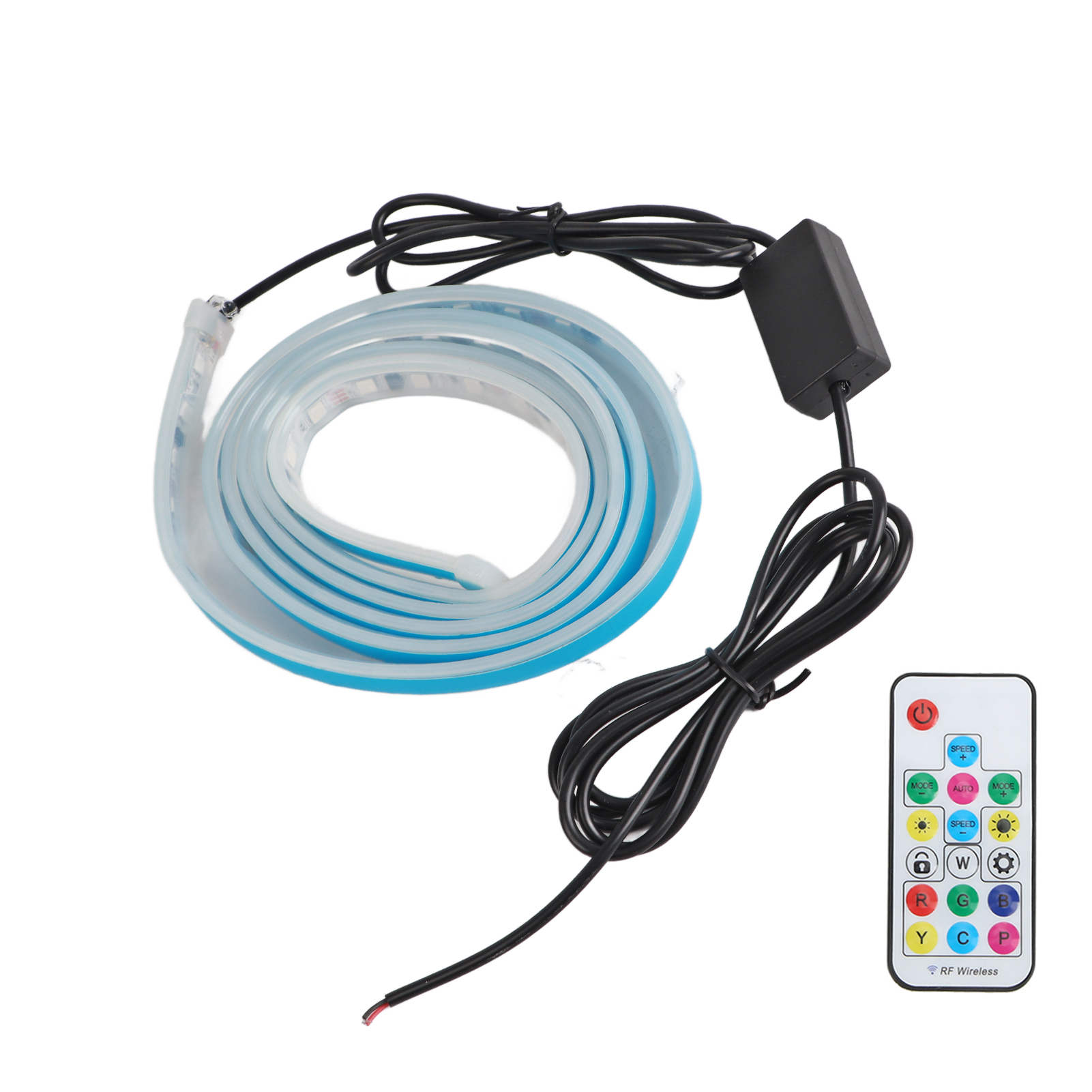 Flexibler Led-lichtstreifen Für Autos, 1,8 M, Mit Universalfernbedienung, 12 V, 5 W, Rgb, Mehrfarbig, Für Die Motorhaube