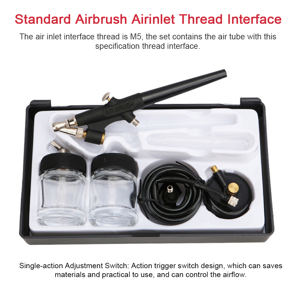 Airbrush-set Typ 138, 0,8 Mm Single-action-airbrush, 22 Ml Farbbecher Für Make-up, Tortendekoration Und Nagelkunst.