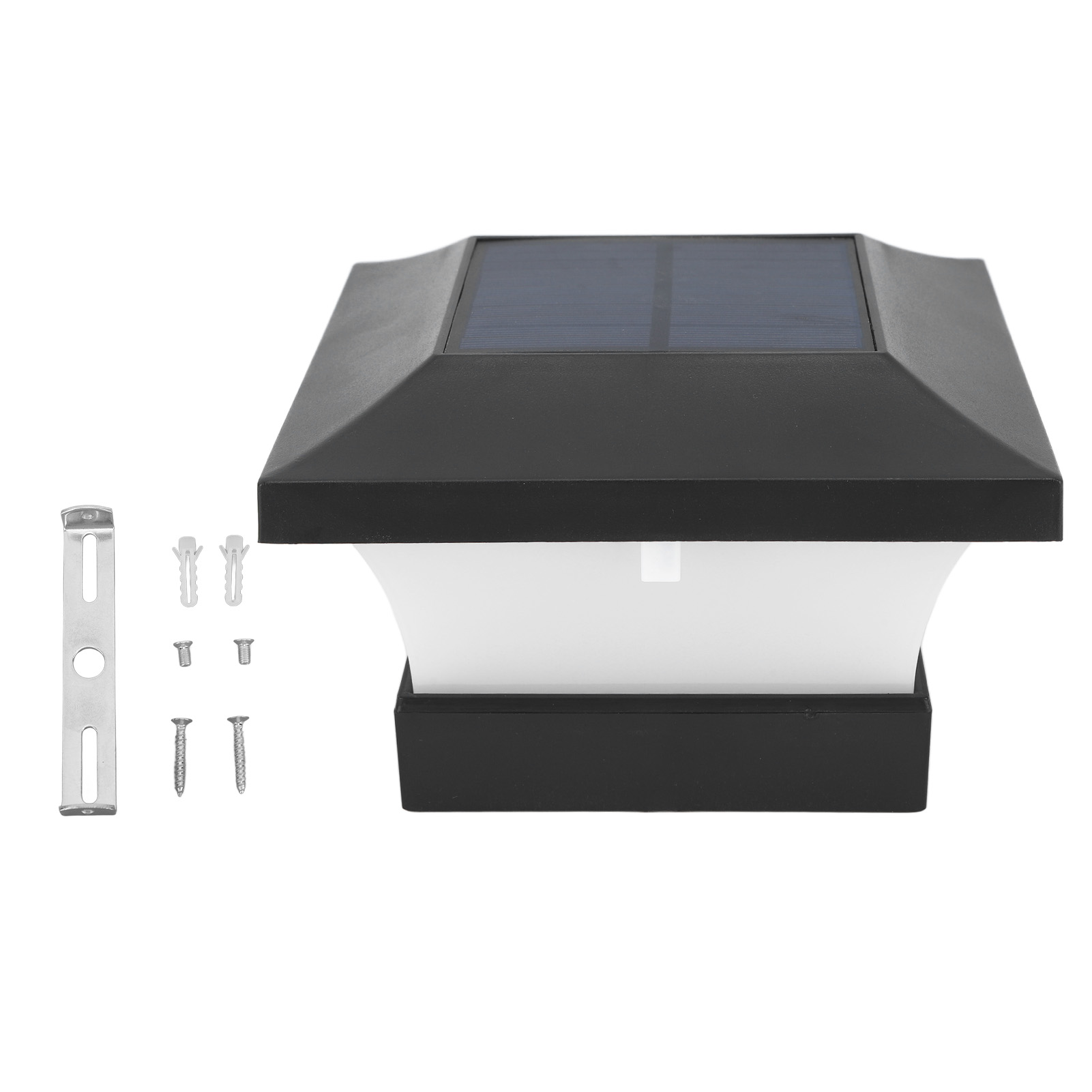 Solarbetriebene Led-pfostenleuchte, Weißes Licht, 2000 Mah, Ip65, 3 W, 6000 K, Ideal Für Zäune Und Terrassen.