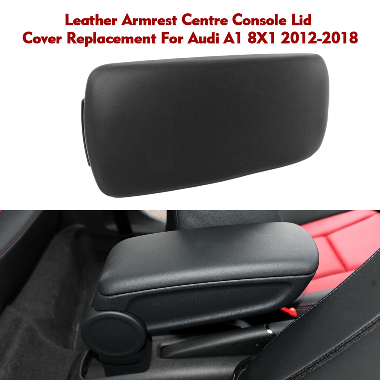 Ersatz-mittelarmlehnenbezug Aus Leder, Schwarz, Für Audi A1 8x1 2012 – 2018