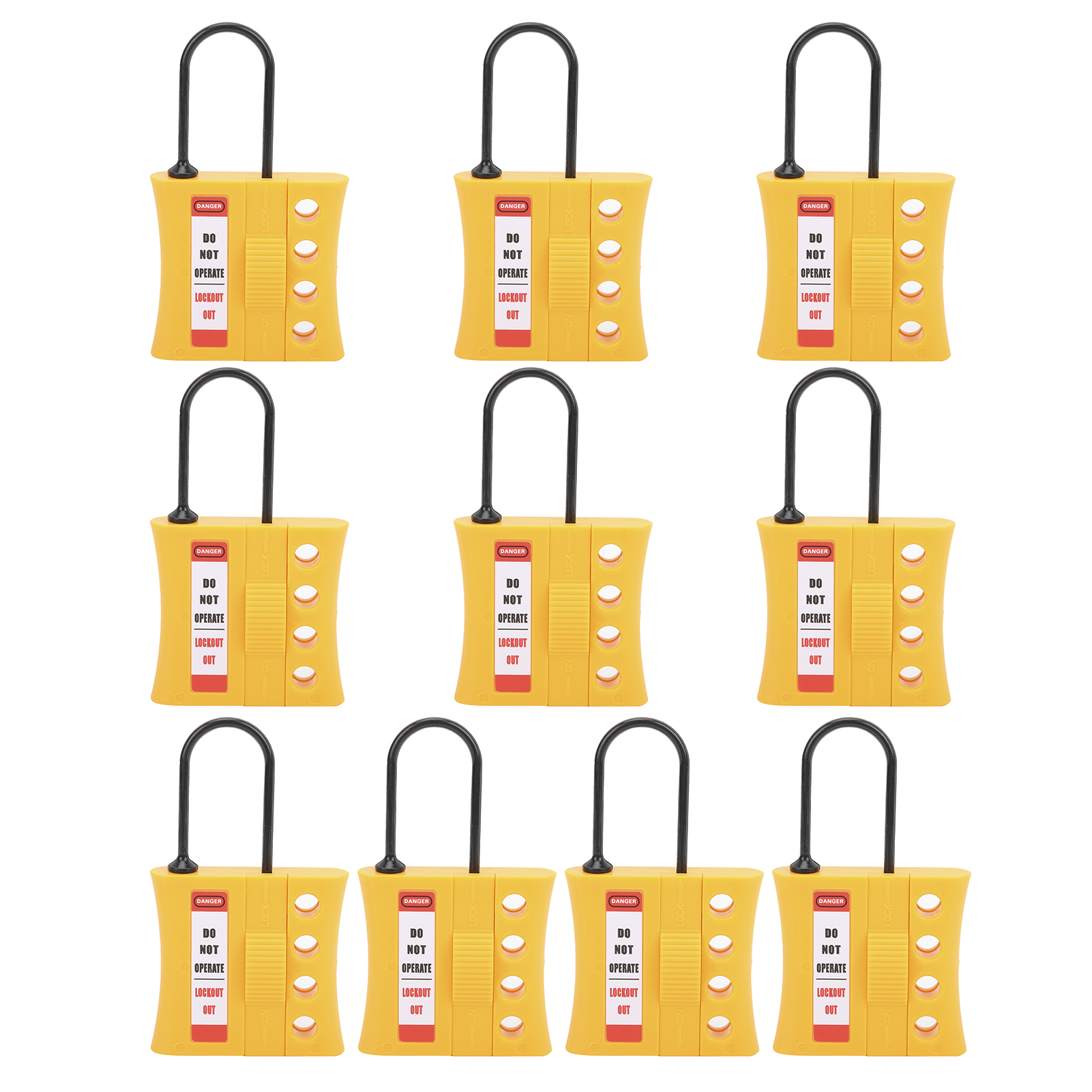 Robustes, 4-loch-nylon-isoliervorhängeschloss, 10er-packung, 3 Mm Energieisolierte Sicherheitsvorhängeschlösser