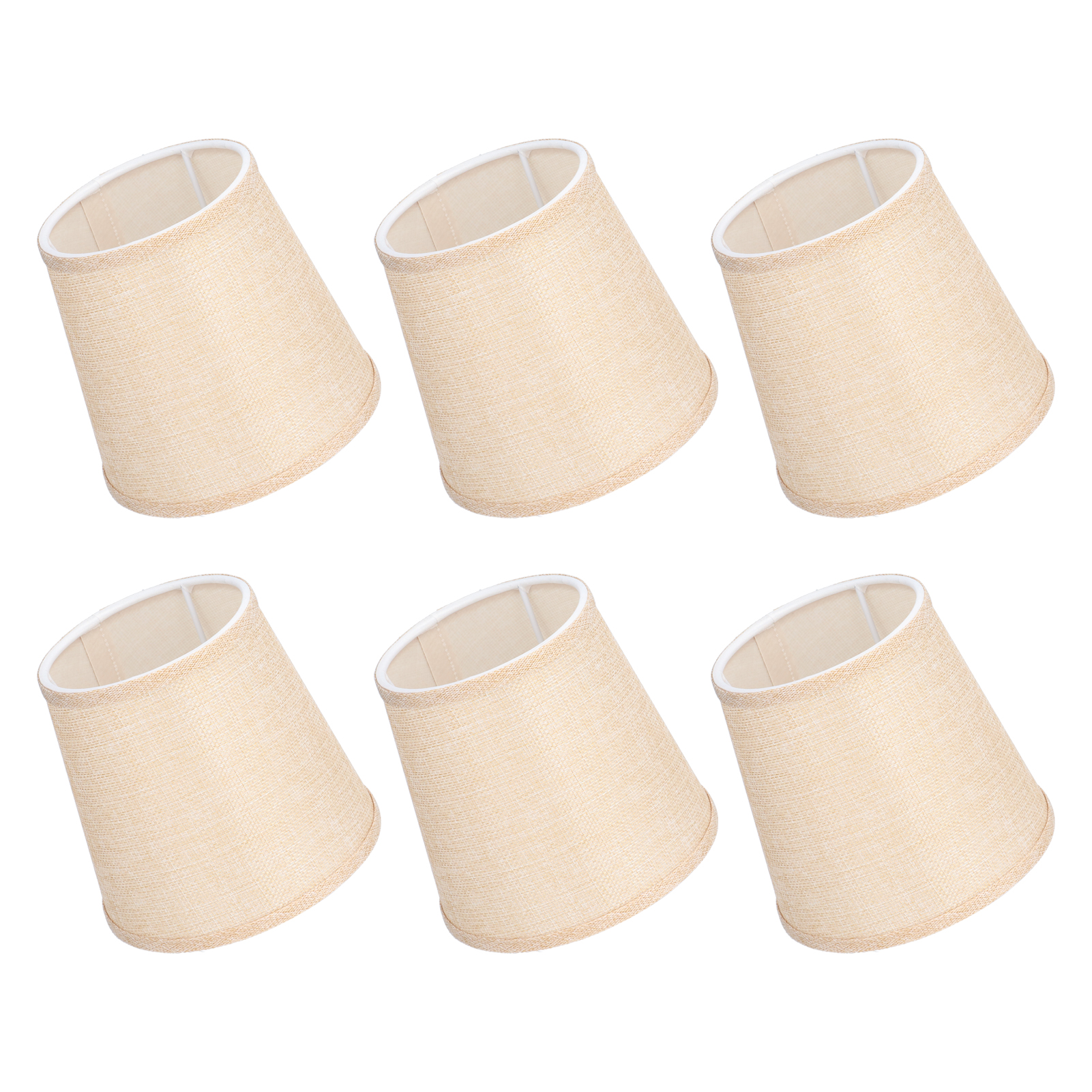 Set Mit 6 Modernen Stofflampenschirmen Für Zuhause, E14-klemmfassungen, Kompatibel Mit Kronleuchtern Und Tischlampen.
