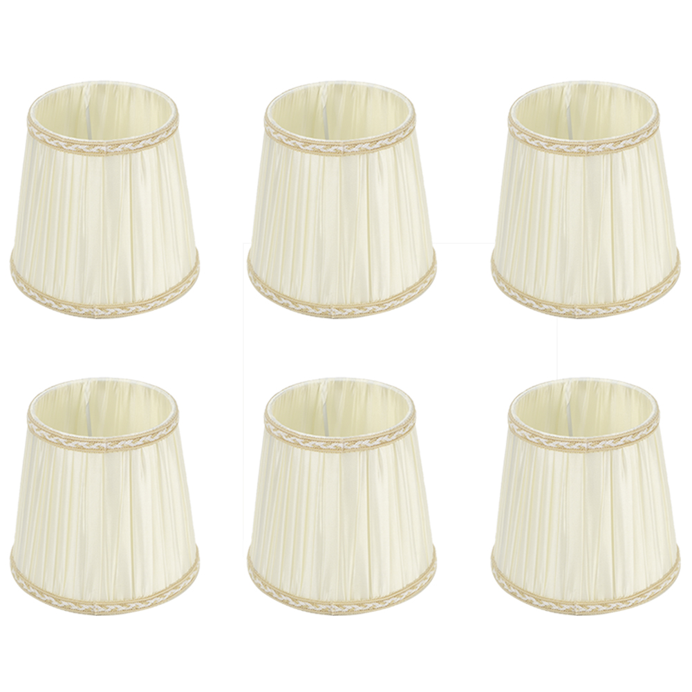 Ersatz-lampenschirme Aus Stoff, 6er-set, Für E14-kronleuchter Und Wandleuchten, Beige