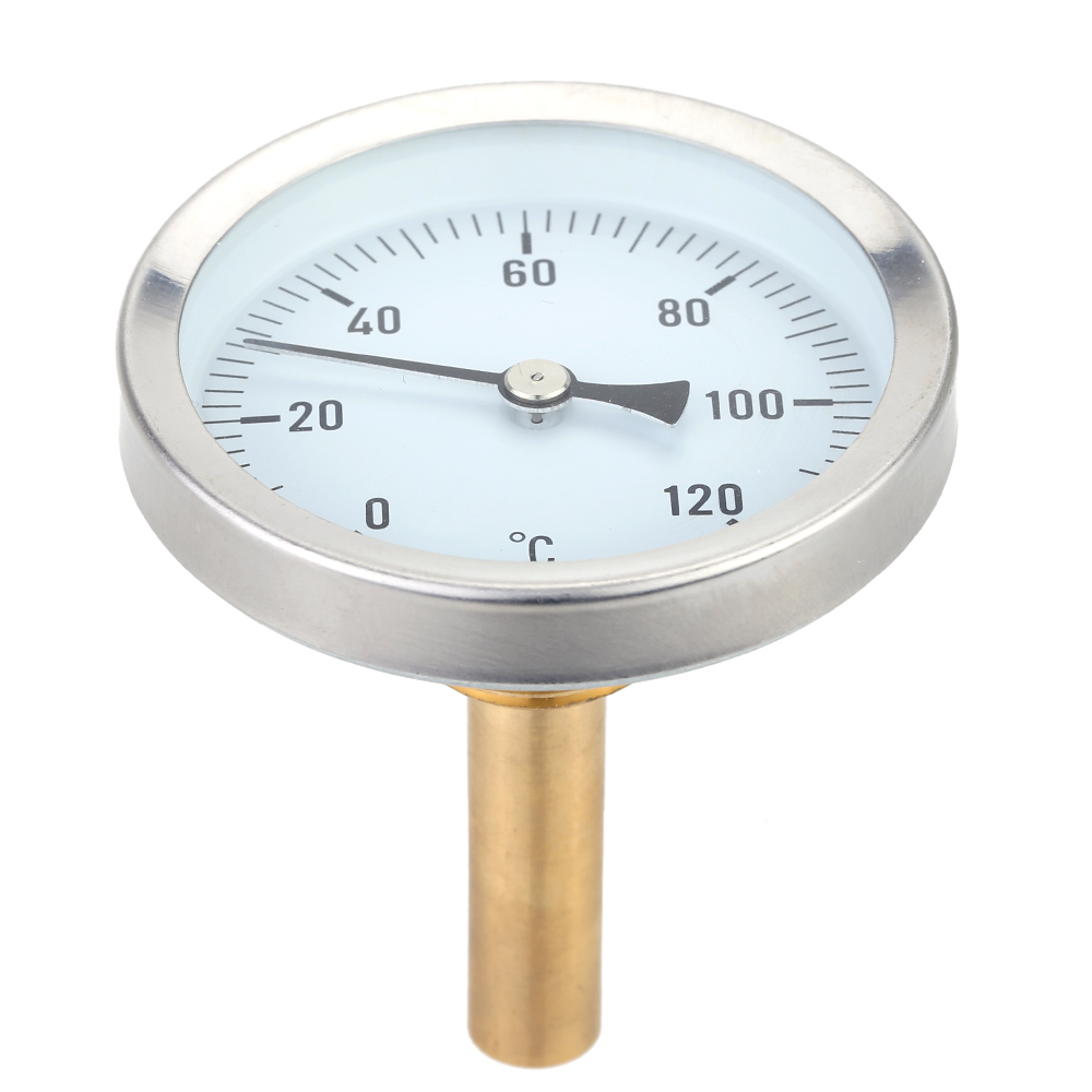 Horizontales 63-mm-zifferblattthermometer, Aluminium-temperaturanzeige Von 0 Bis 120 °c, 1/2-zoll-bsp-gewindedurchmesser
