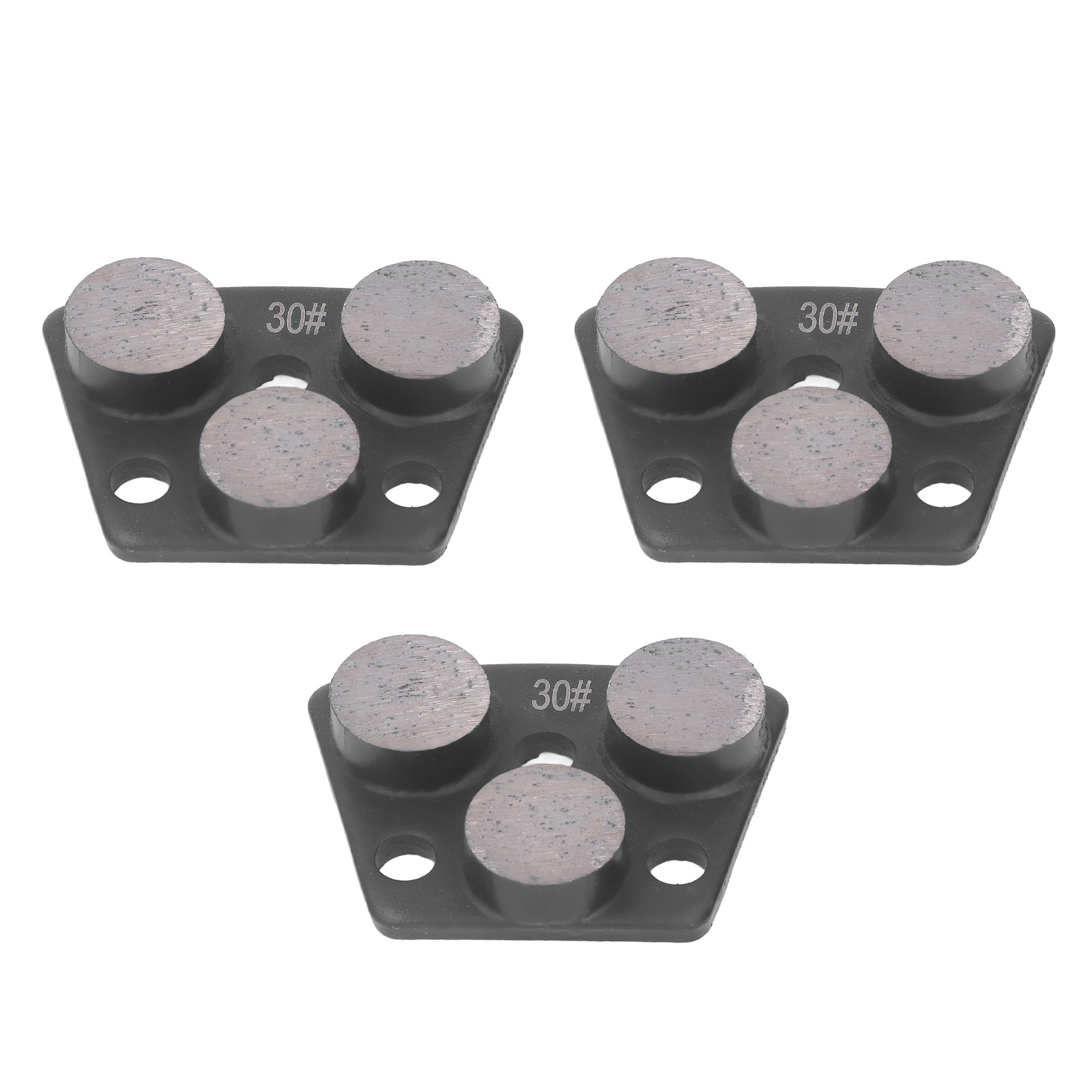 Trapezförmige Diamantschleifscheiben Für Betonböden, 3 Zylinder, Zahnschleifer, Beschichtungsscheibe, Körnung 30 (schwarz), 3er-packung