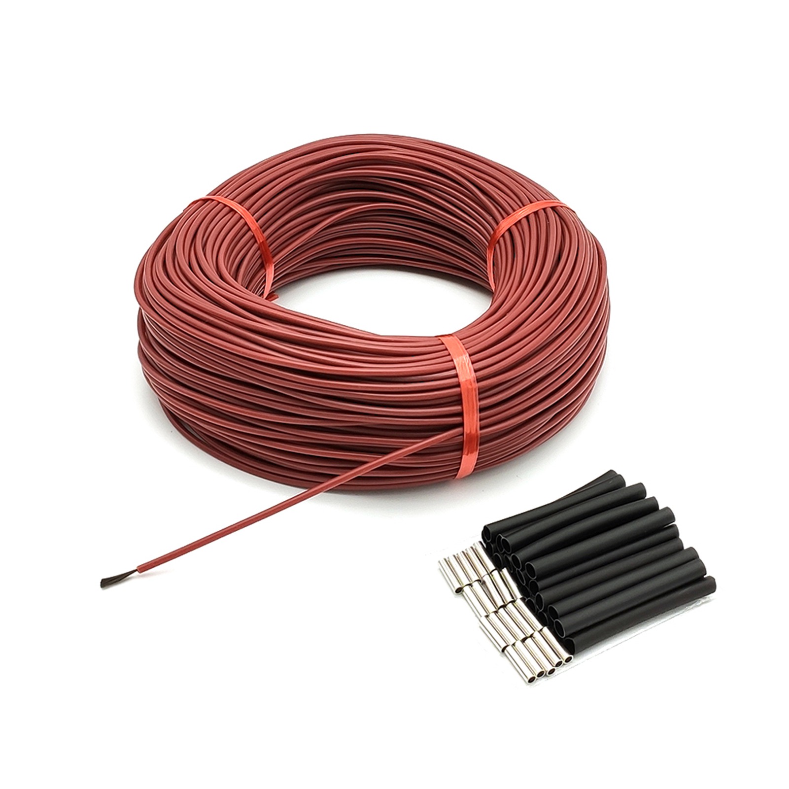 Kohlenstofffaser-heizdraht Φ3 Mm 12 Kω 33 Ω, Ferninfrarot-silikonkautschuk-heizkabel Für Fußbodenheizung, Hochtemperatur 200 °c
