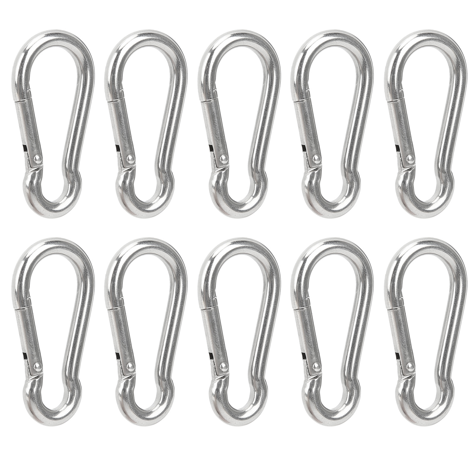 10-teiliger, Federbelasteter Karabiner Aus Edelstahl, Sicherheitsseil, Aufhängeschlaufe, Zubehör