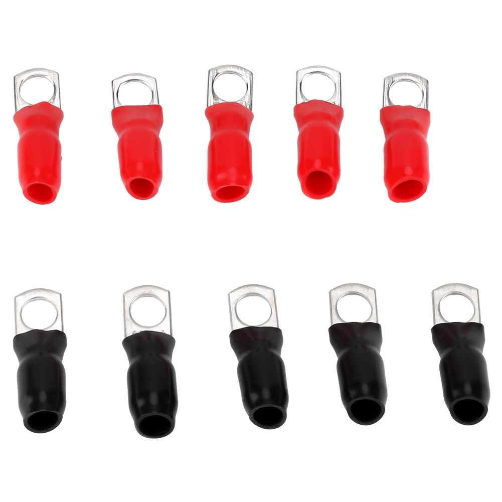 Drahtverbinder, 10 Flammhemmende Kabelschuhe, Schwarzer Und Roter Pvc-mantel, Für 4awg-kabel