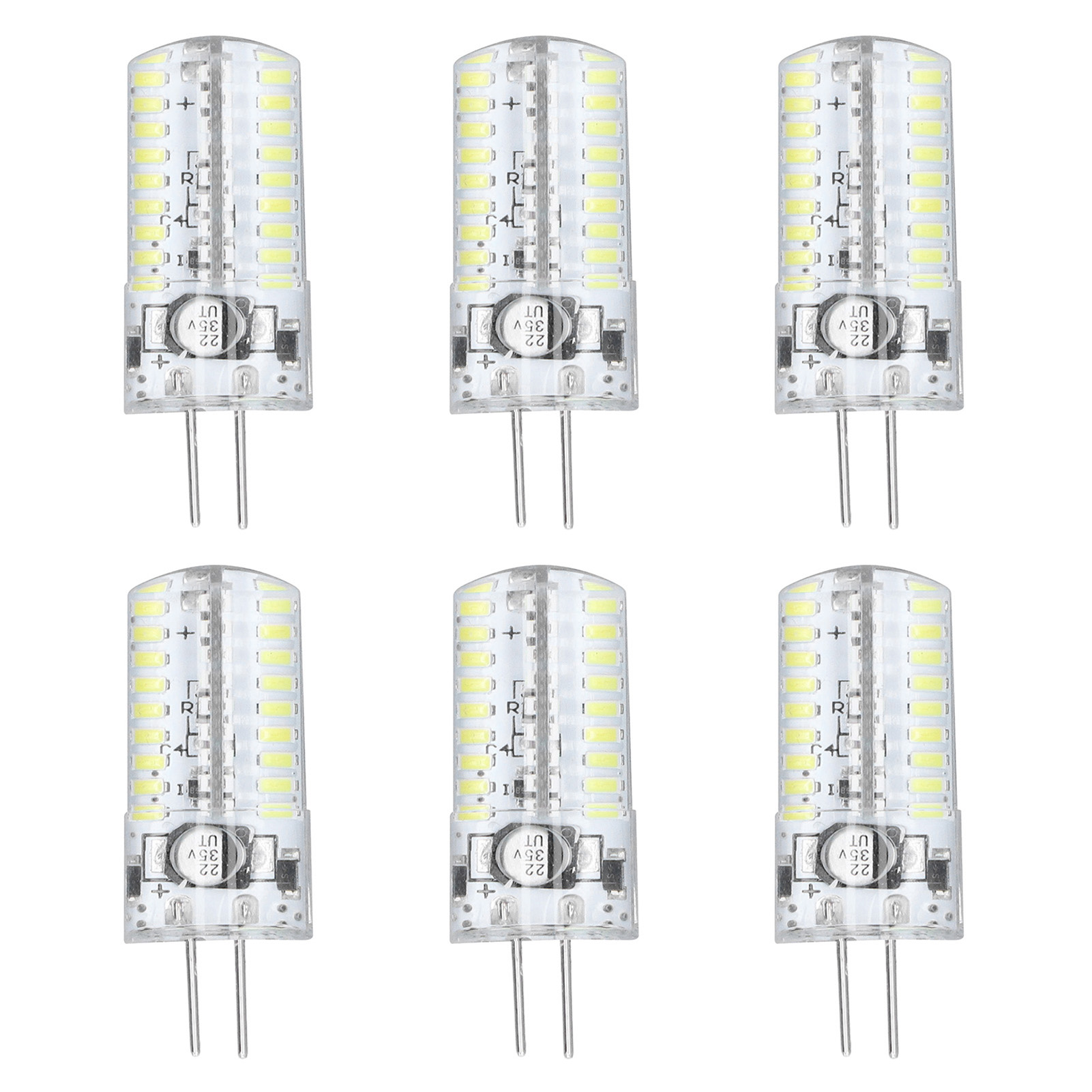 G4 Led-lampen, Zweistiftsockel, 5 W, Maiskolbenform, Außenbeleuchtung, Wohnraumbeleuchtung, Reinweiß, 6000–6500 K, 6er-pack