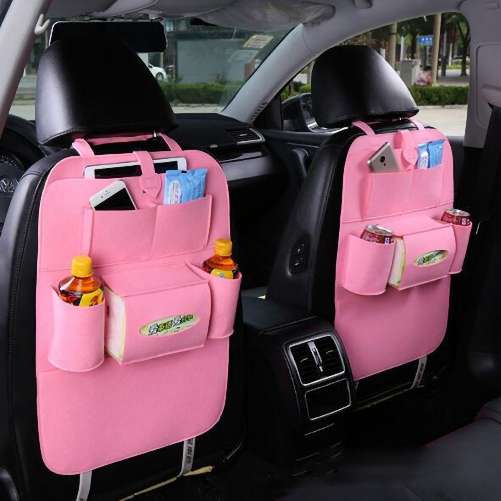 Schmutz- Und Stoßfeste Auto-rücksitztasche, Leicht Zu Reinigen, Praktischer Organizer, Pinkfarbene Aufbewahrung