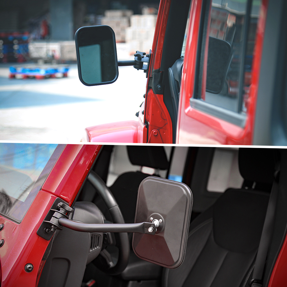 Rechteckige Seitenspiegel Für Jeep Wrangler 4x4 Geländewagen, Schnellverschluss