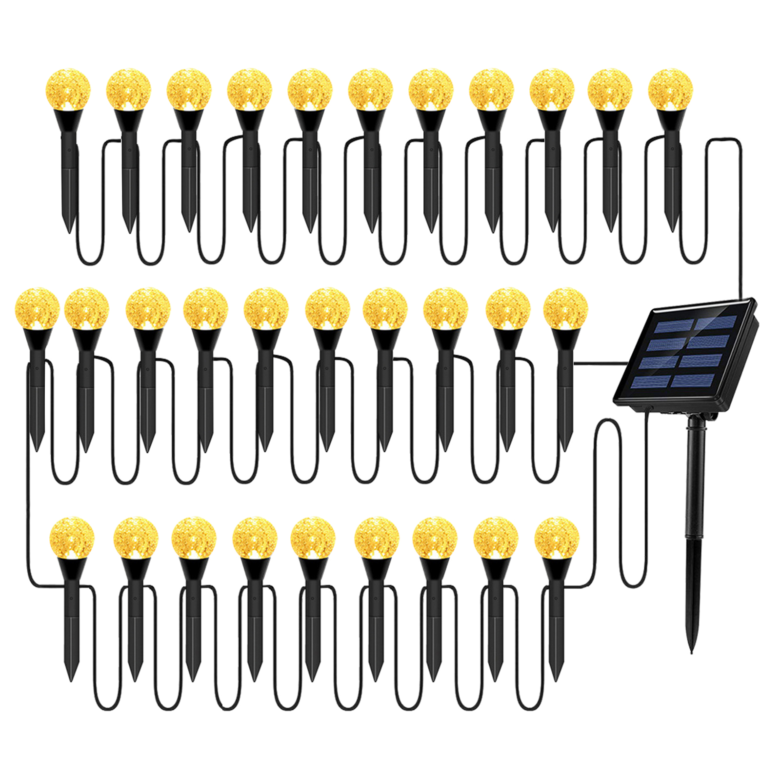 Set Aus Solar-lichterketten Mit Blasenmuster Für Rasen, Außendekoration, Ip65 Wasserdichte Leds, Solar-erdspießleuchten Für Einfahrt/hof/garten