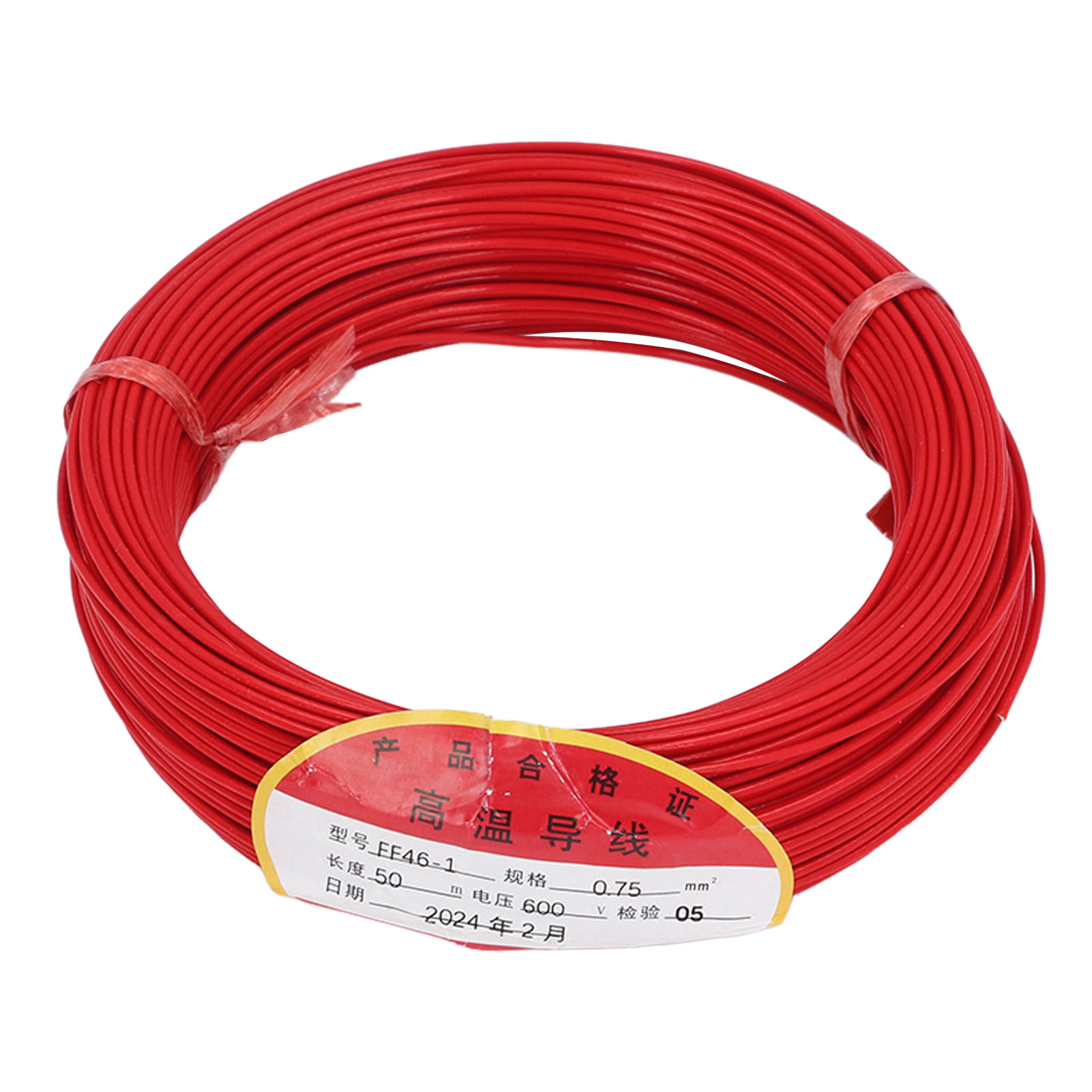 0,75 Mm² Induktionsschleife, Sauerstofffreier Kupferdraht, Ptfe-ummanteltes Fahrzeugkabel, 50 M, 600 V
