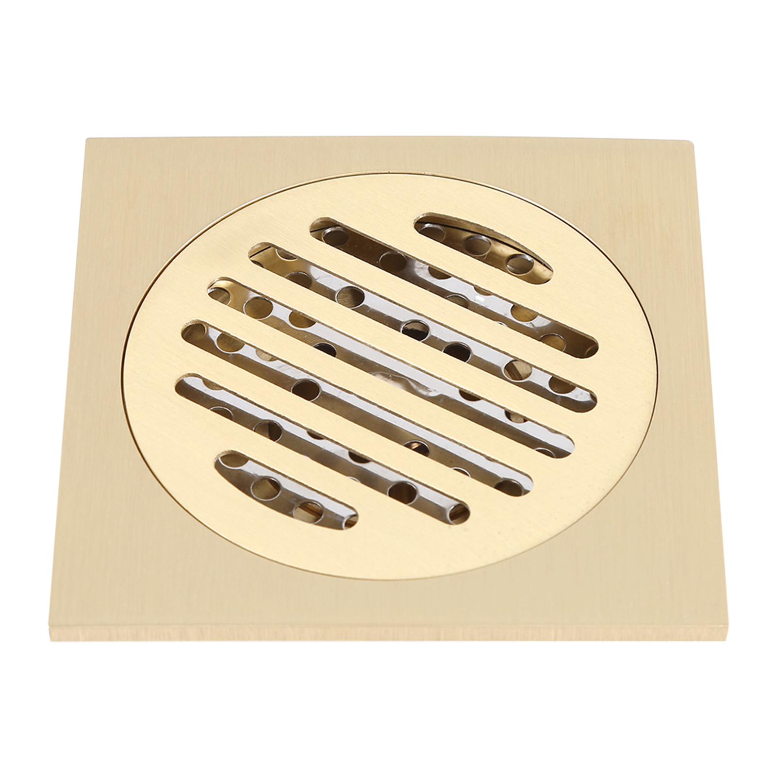 Quadratischer Bodenablauf, Badezimmer, Dusche, Abflussrost, Messingsieb, Wohnaccessoire