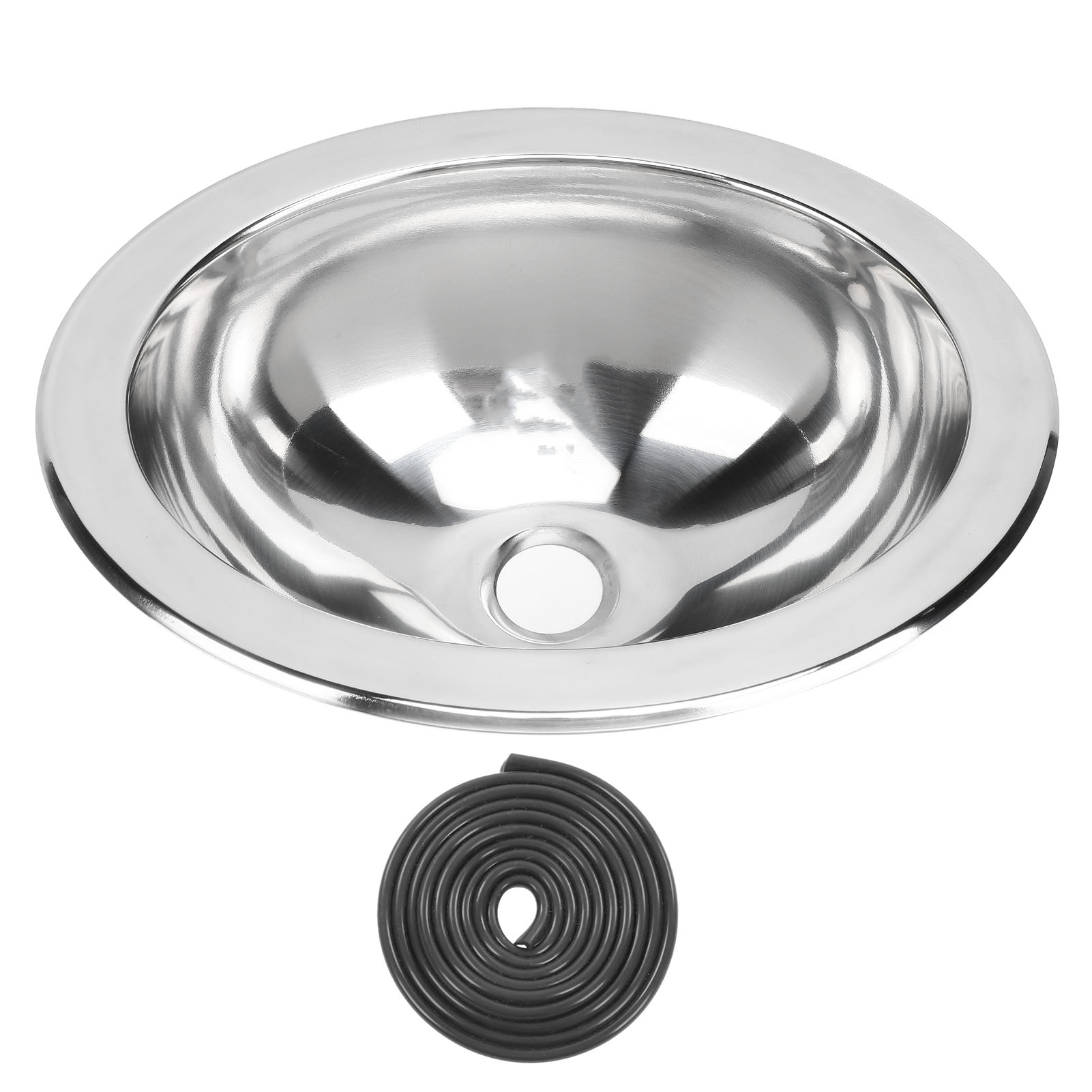 Einzelbecken-spülbecken, 340 X 270 Mm, 120 Mm, Polierter Edelstahl Mit 40-mm-abflussgarnitur, Ideal Für Boote, Wohnwagen, Wohnmobile, Badezimmer