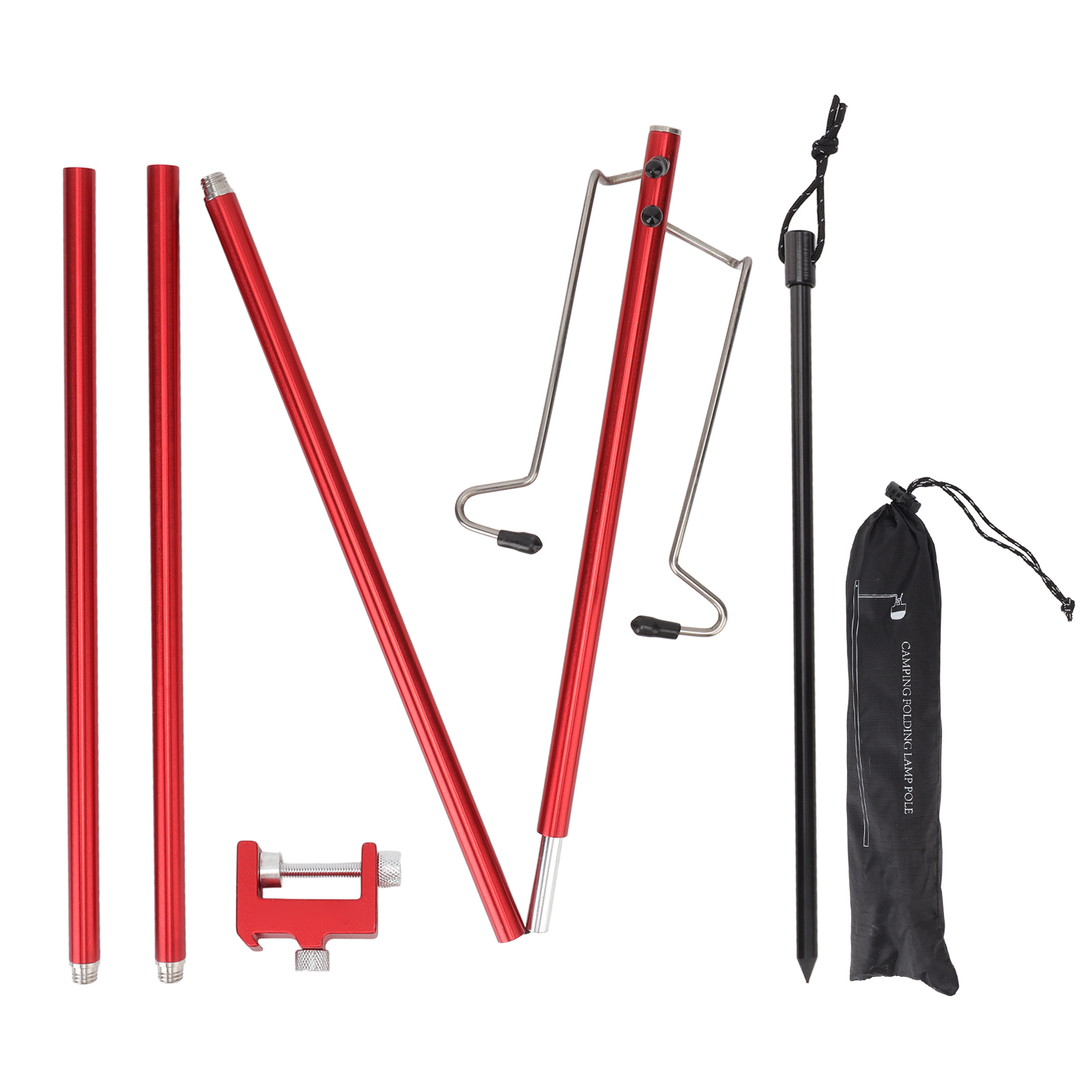 Tragbarer Und Leichter Laternenständer Für Camping Im Freien, Lampe Aus Aluminiumlegierung, Rote Hängelampe