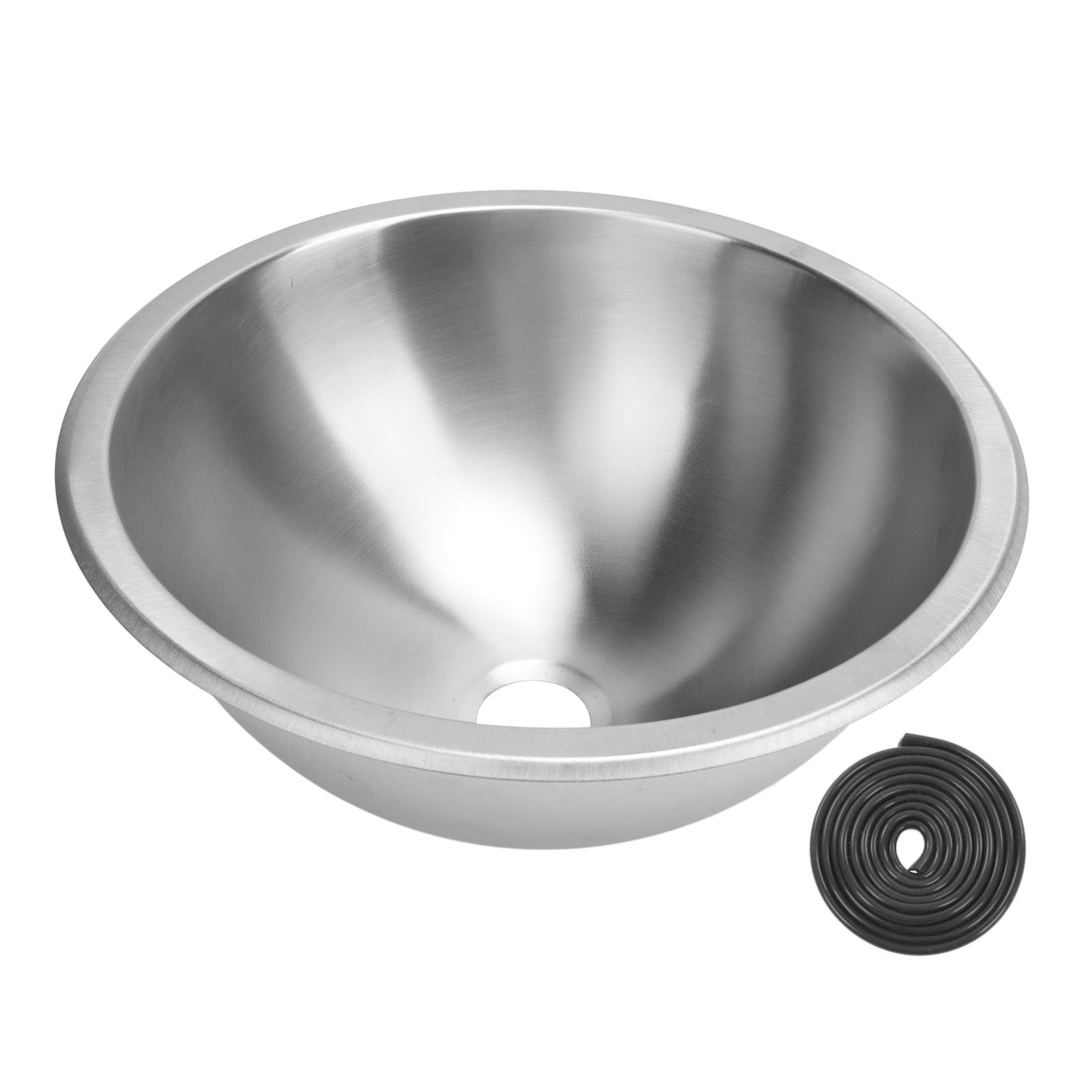 Runde Spüle Mit 30 Cm (12 Zoll) Durchmesser Für Wohnmobile, Aus Edelstahl 304, Mit 40-mm-abfluss, Ideal Für Boote, Wohnwagen Oder Wohnmobile.