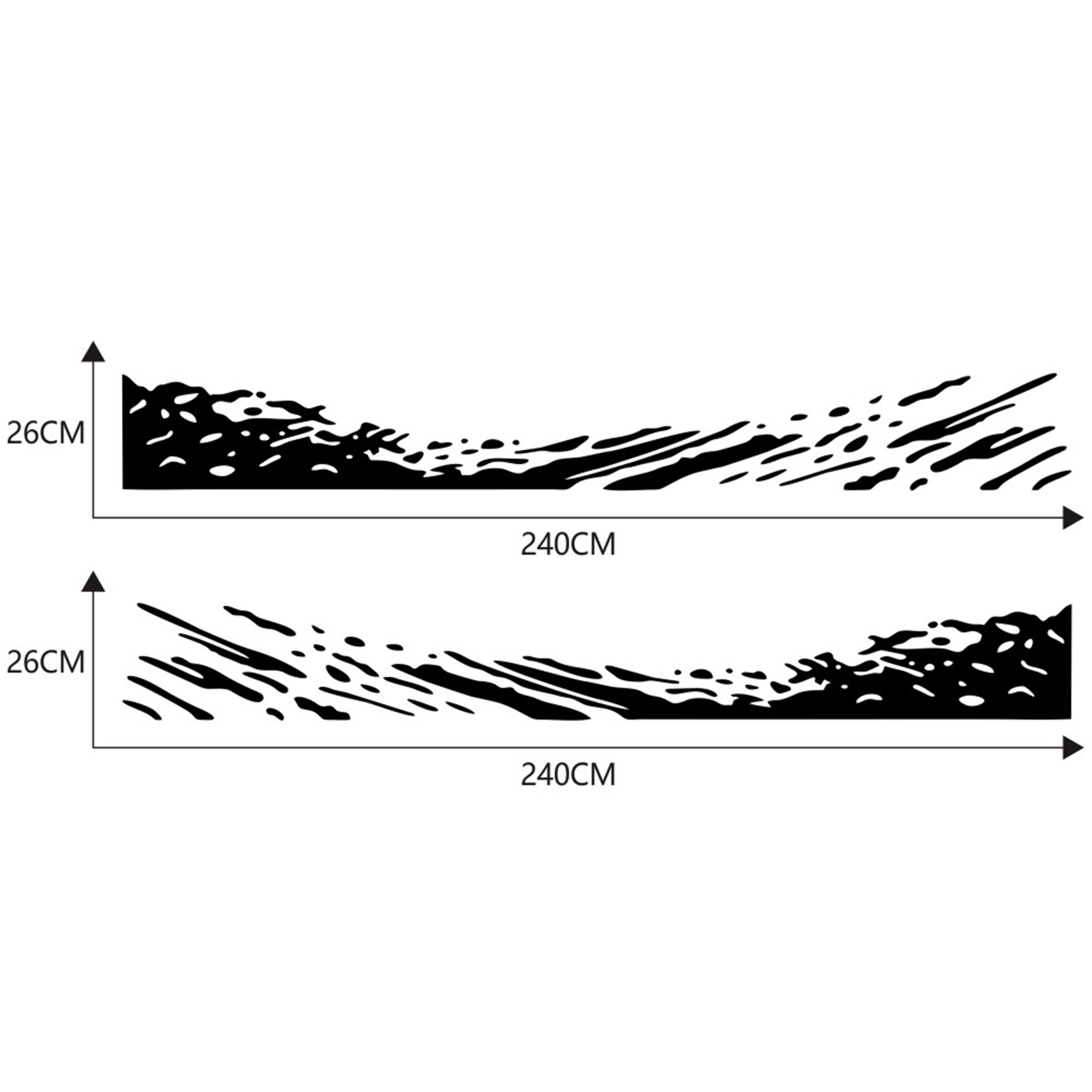 Aufkleber Für Lkw Und Pkw, Grafische Vinylaufkleber Mit Wellenstreifen Für Türen, Breite Seitenaufkleber Für Pickups, Suvs Und Jeeps
