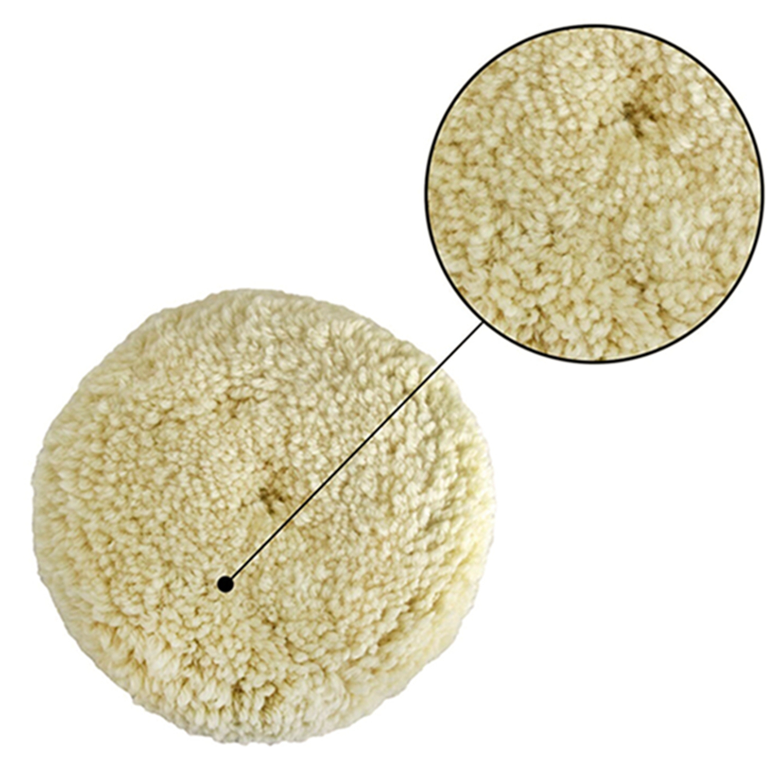 Set Aus 2 Polierpads Aus Naturwolle, Polierscheibe, Für Fahrzeugaufbereitung, Karosseriereparatur Und
