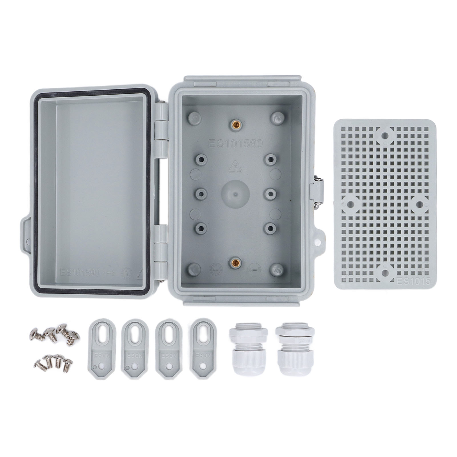 Ip67-außengehäuse Aus Wasserfestem Abs-kunststoff Mit Edelstahlscharnier Für Elektronische Geräte Und Wlan, 9,9 X 15 X 8,9 Cm