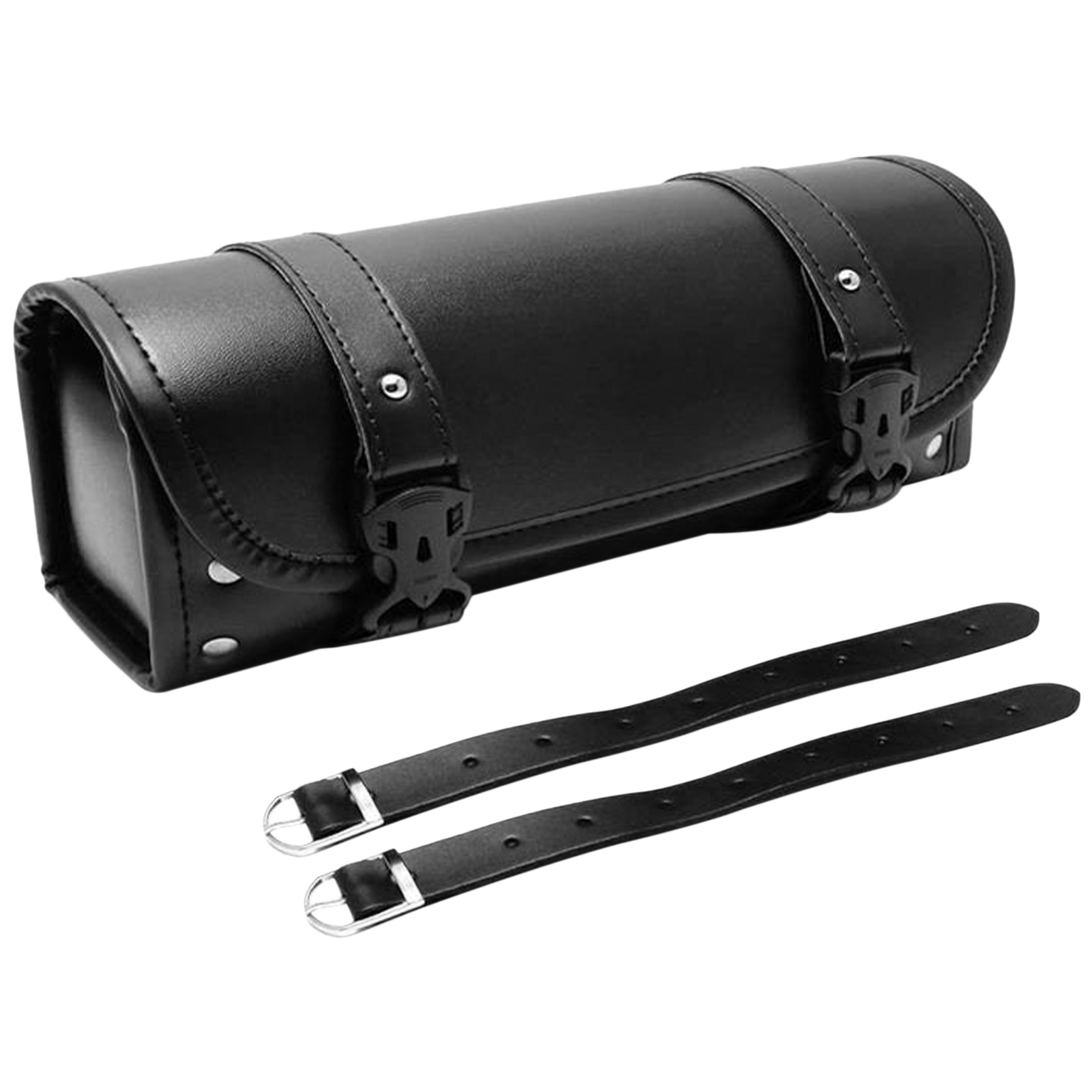 Motorrad-werkzeugtasche, Universelle Gabeltasche Aus Pu-leder Mit Verstellbaren Riemen, Ersatz-lenkeraufbewahrung Für Honda Kawasaki Suzuki Yamaha (schwarz)