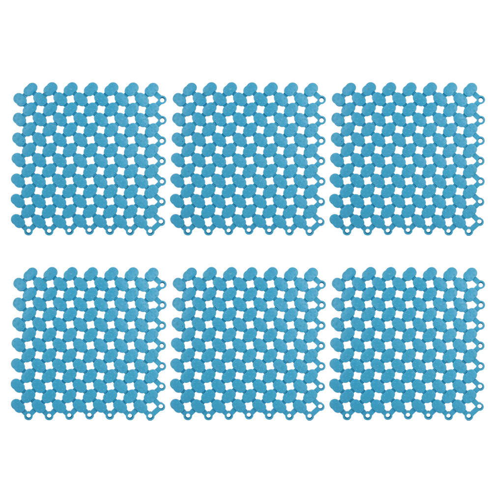 Ineinandergreifende, Rutschfeste Bodenmatten, 20x20cm, 6er-set, Für Küche, Badezimmer, Dusche, Schwimmbad, Balkon (blau)