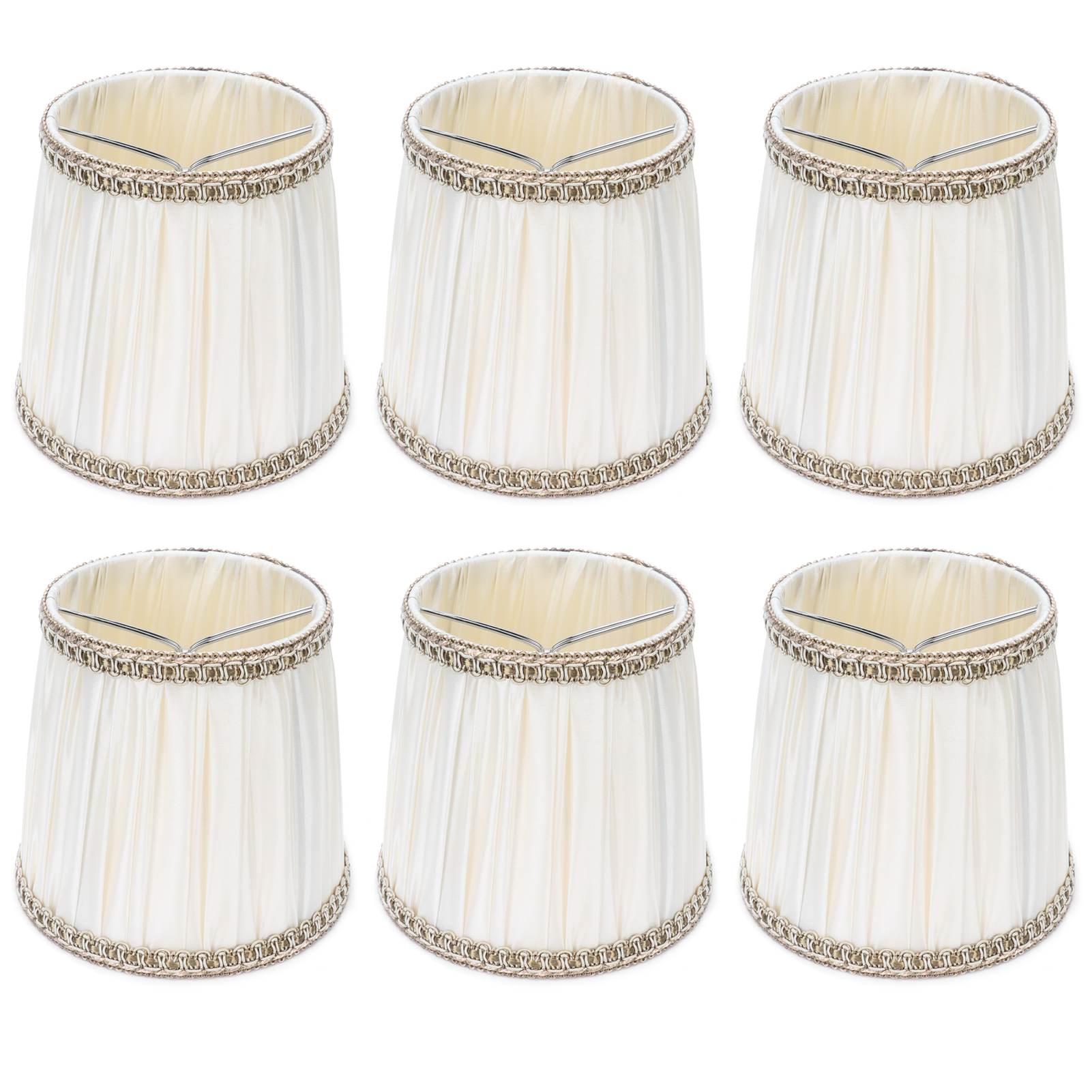 Stofflampenschirm, Moderner Kronleuchter, Tischlampenabdeckung Für E14-schraubsockel, Dekoratives Accessoire, 6er-set.