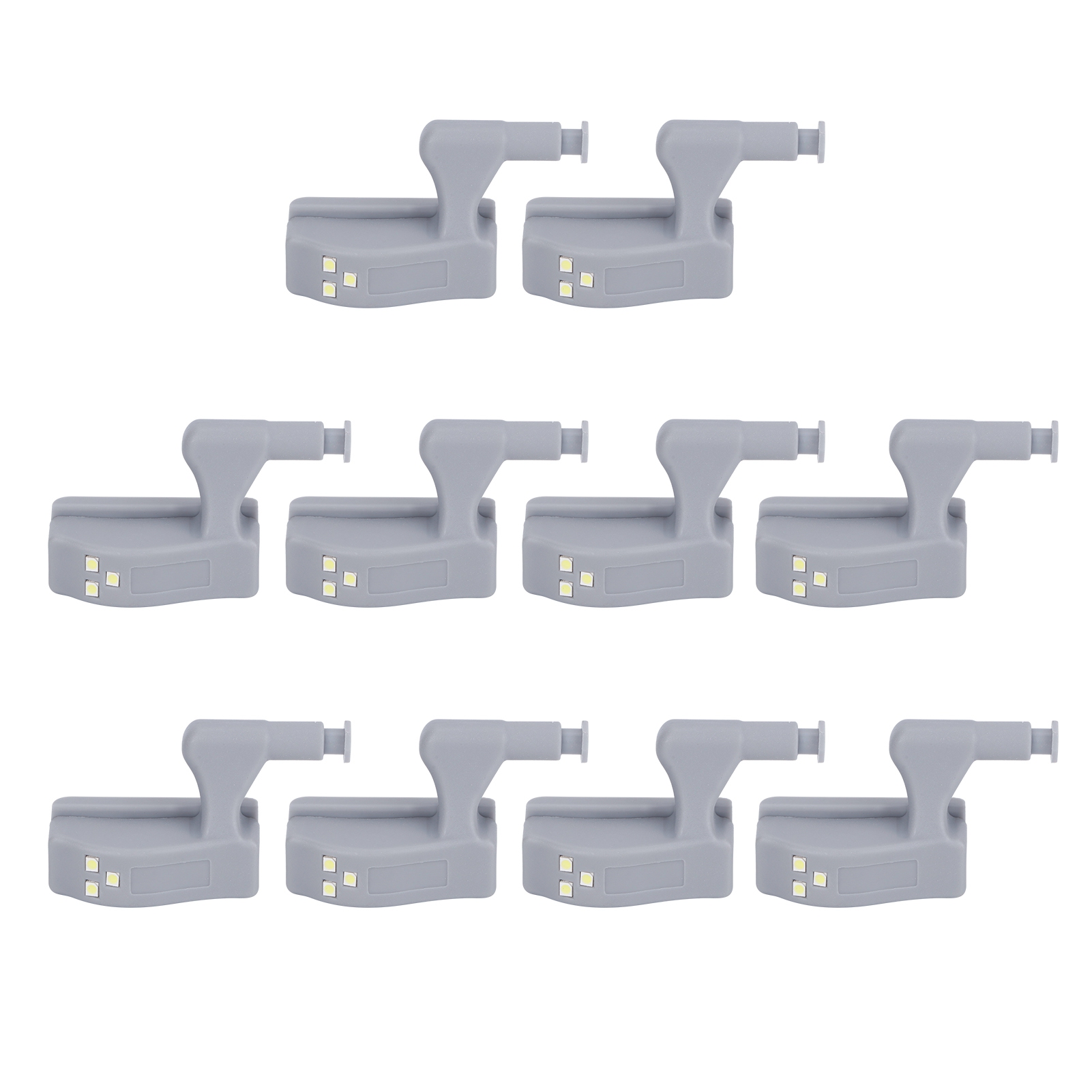 Set Mit 10 Led-beleuchteten Scharnieren Mit Bewegungsmelder Für Schränke, Kleiderschränke, Schubladen Und Induktionslampen (weiß)